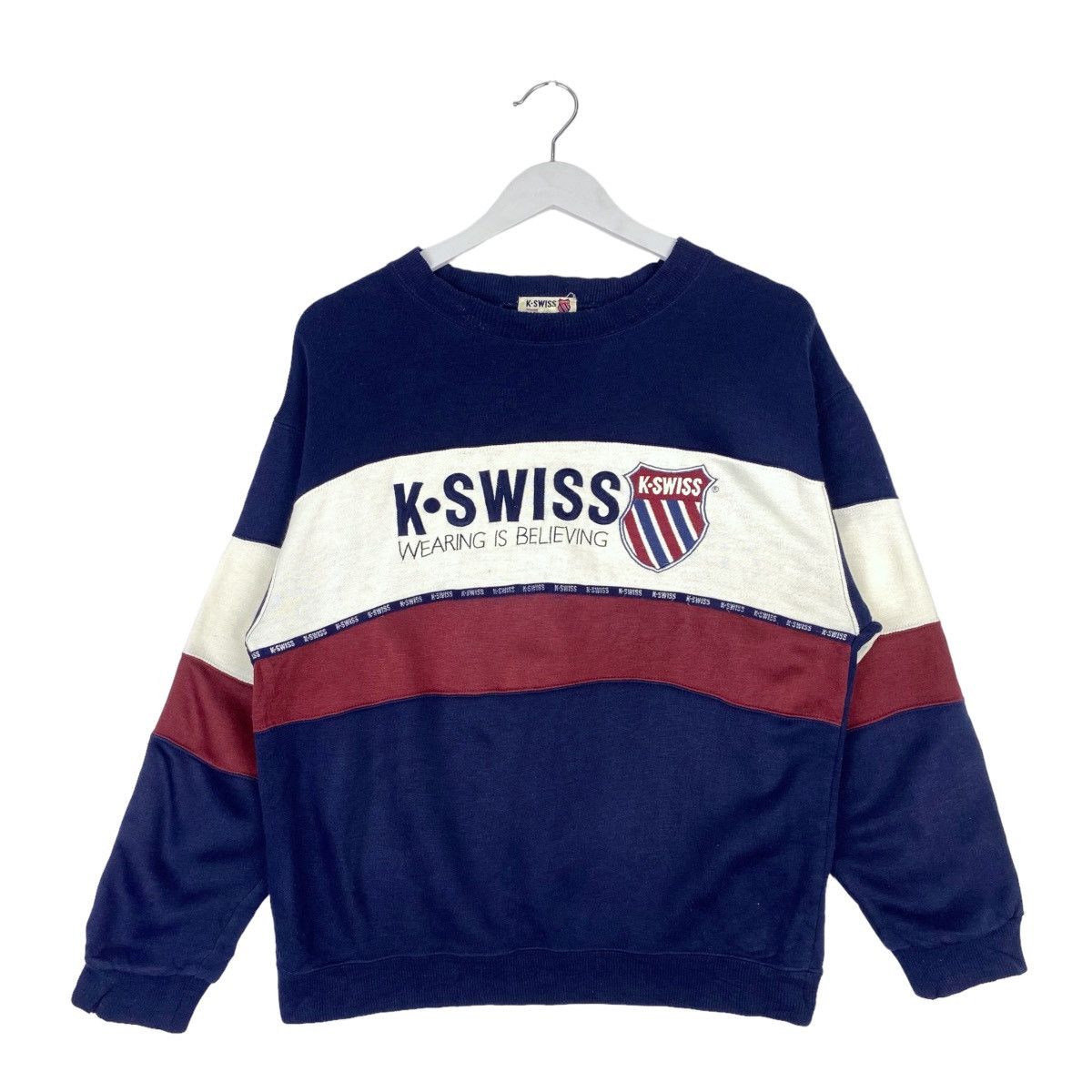 Designer × Vintage Kswiss Embroidery Big Logo Sweatshirt Crewneck Pullover Size US M / EU 48-50 / 2 - 1 Thumbnail
