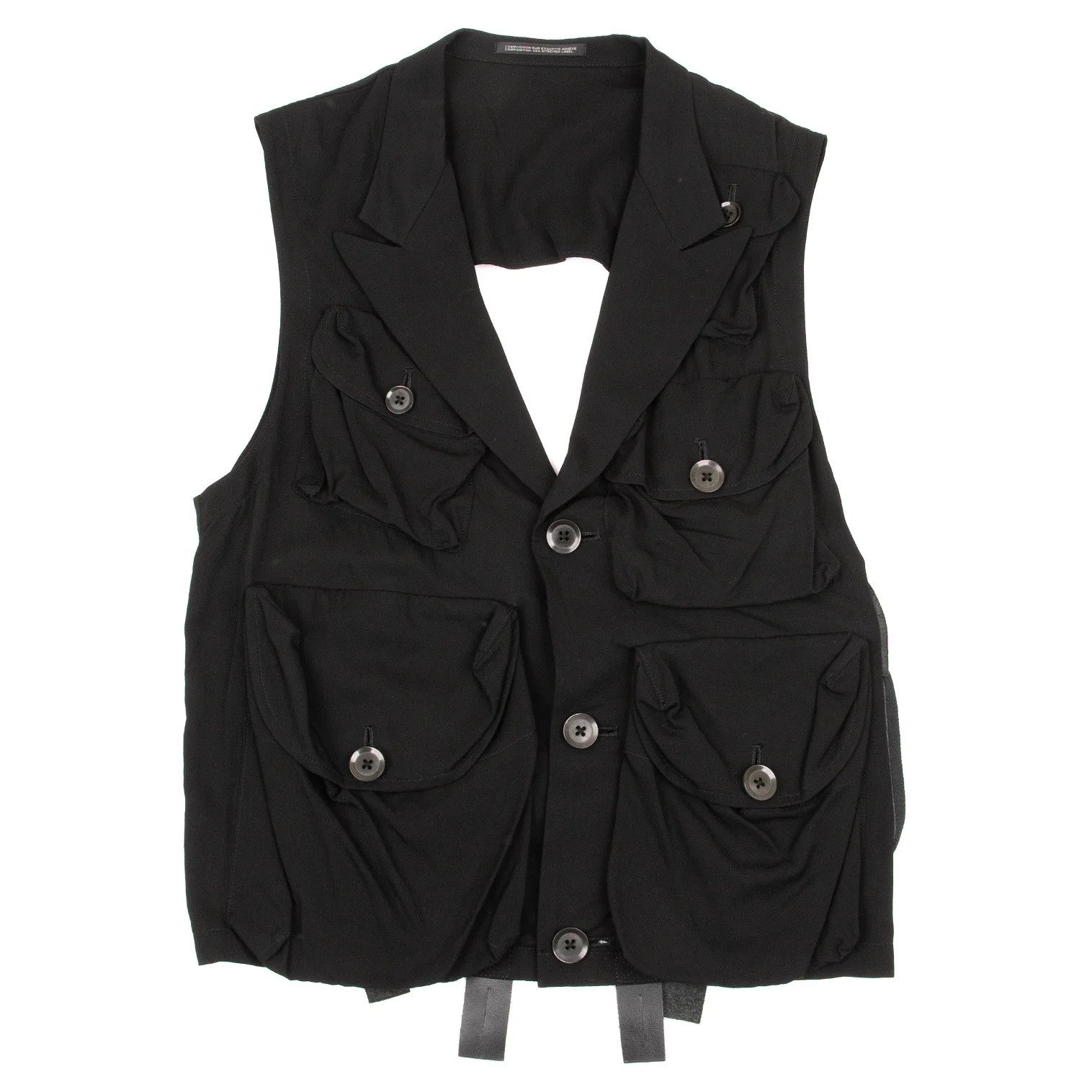 Yohji Yamamoto Yohji Yamamoto Multi-Pocket Rayon Vest Size US M / EU 48-50 / 2 - 1 Thumbnail