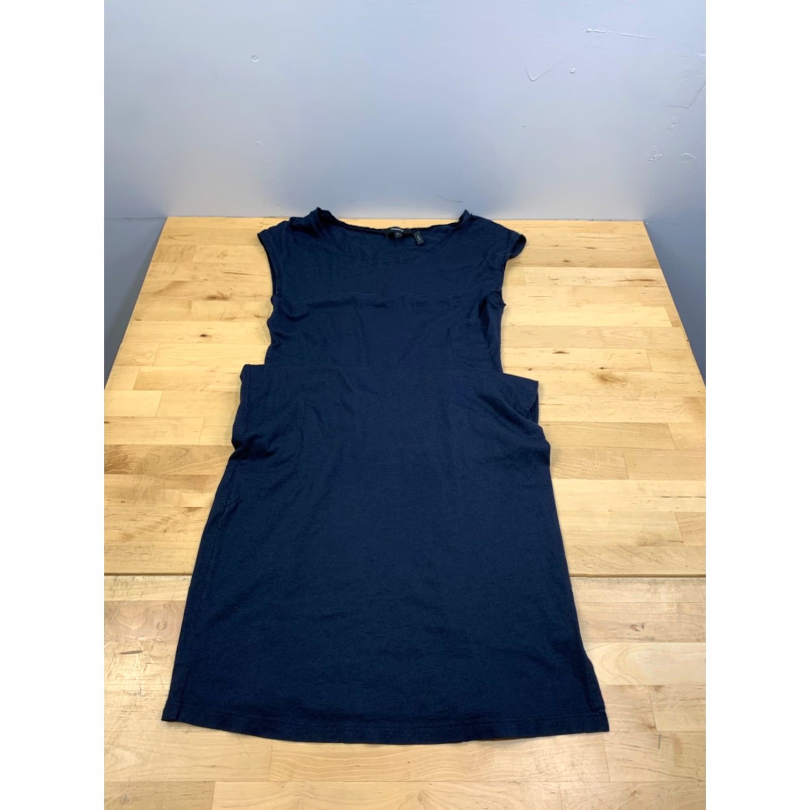 Theory Theory Seamed Maxi Tee Dress Jersey Womens Petite Blue Sleeveless Casual P Sized 12223 Size S / US 4 / IT 40 - 3 Thumbnail