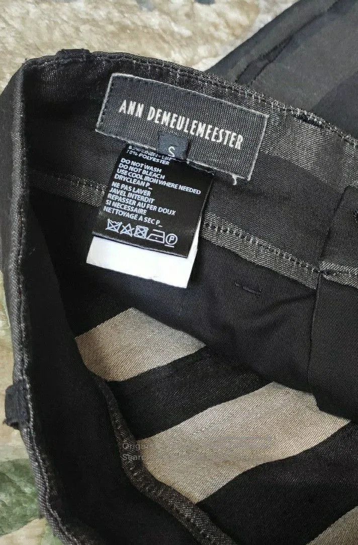 Ann Demeulemeester ANN DEMEULEMEESTER Gray Striped Cropped Pants. Size US 34 / EU 50 - 2 Thumbnail