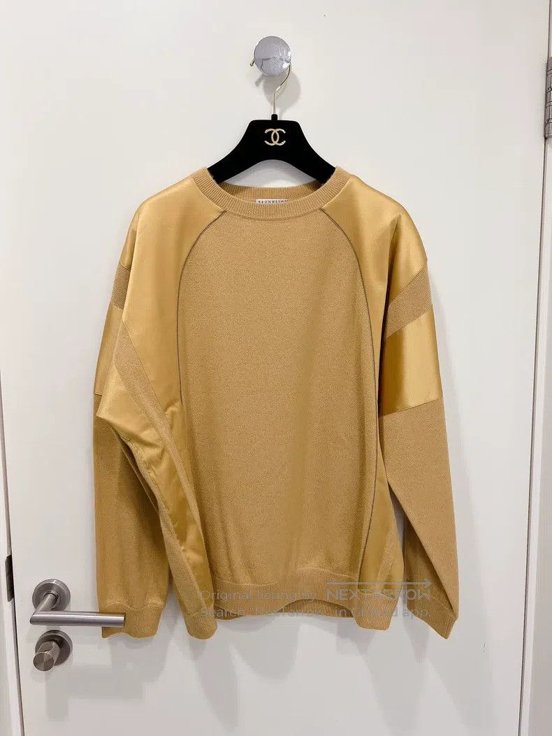 Brunello Cucinelli Brunello Cucinelli Earth Yellow Cashmere Crewneck Sweater Size S / US 4 / IT 40 - 1 Thumbnail