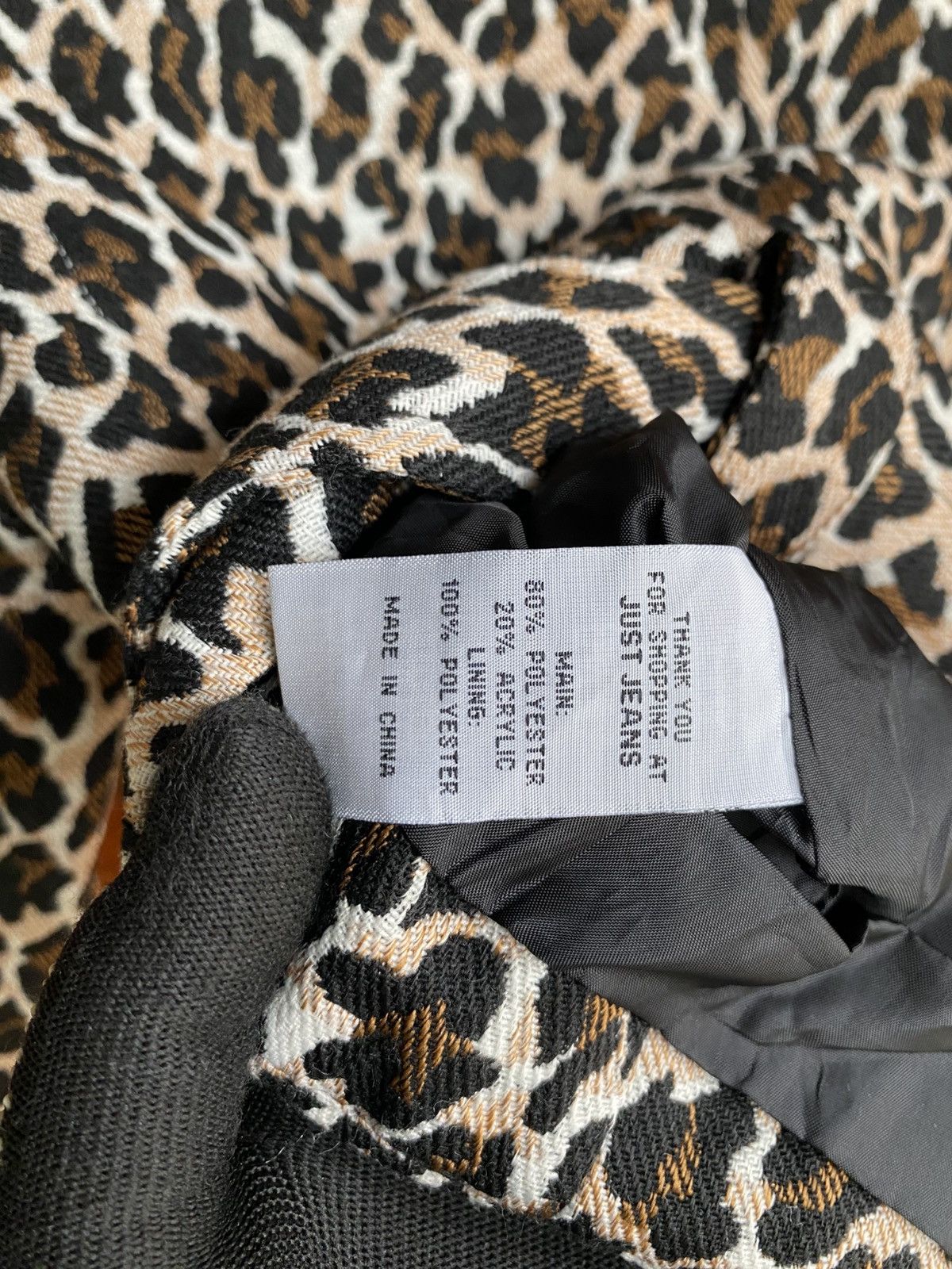 Vintage Just Jeans Leopard Print Cropped Biker Jacket Statement Size M / US 6-8 / IT 42-44 - 14 Thumbnail