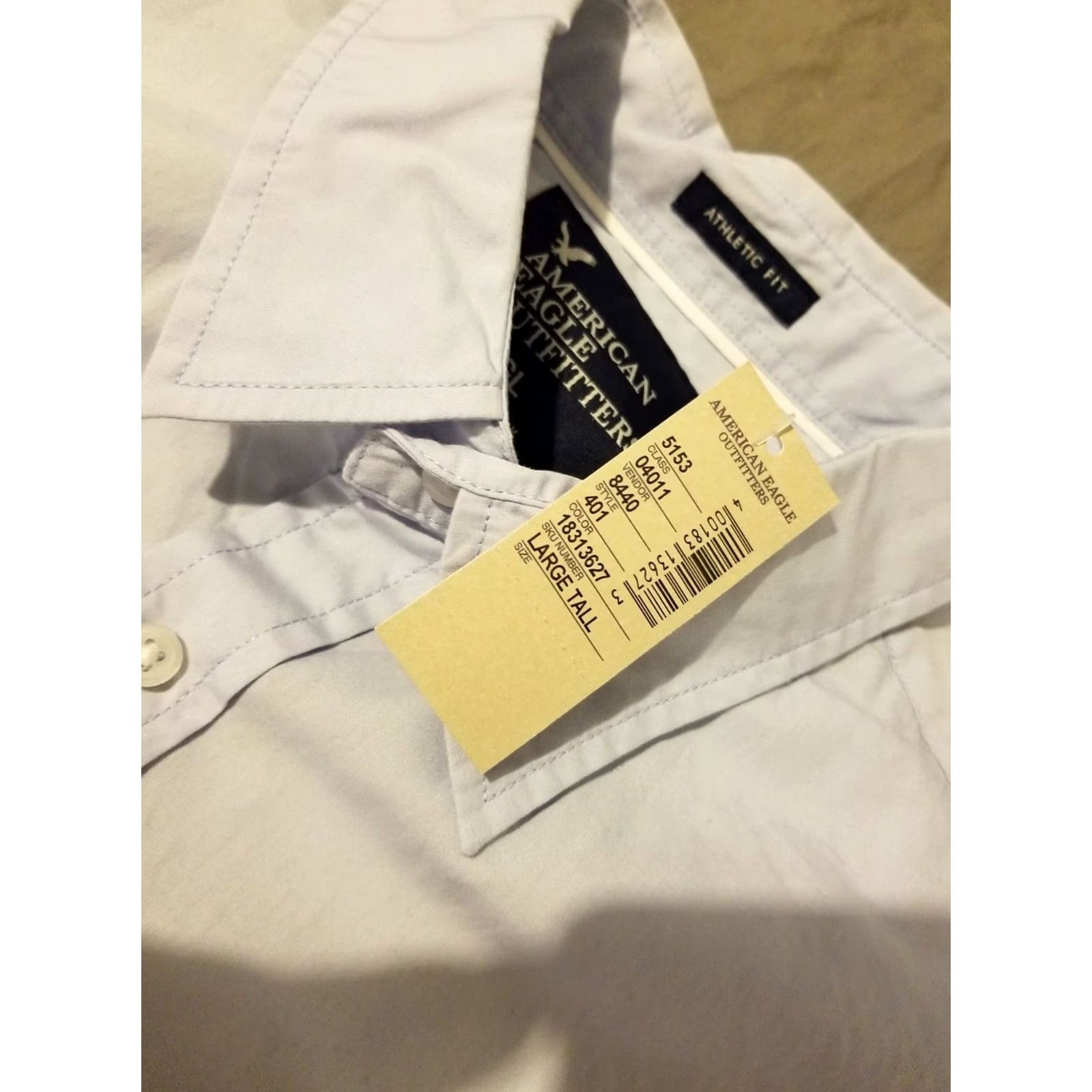 American Eagle Outfitters VINTAGE? (No) - American Eagle Outfitters Shirt - Mens - Dress Shirt - LT Gray - Button-Up - Long Sleeve - Cotton - Big & Tall Size 42R - 5 Thumbnail