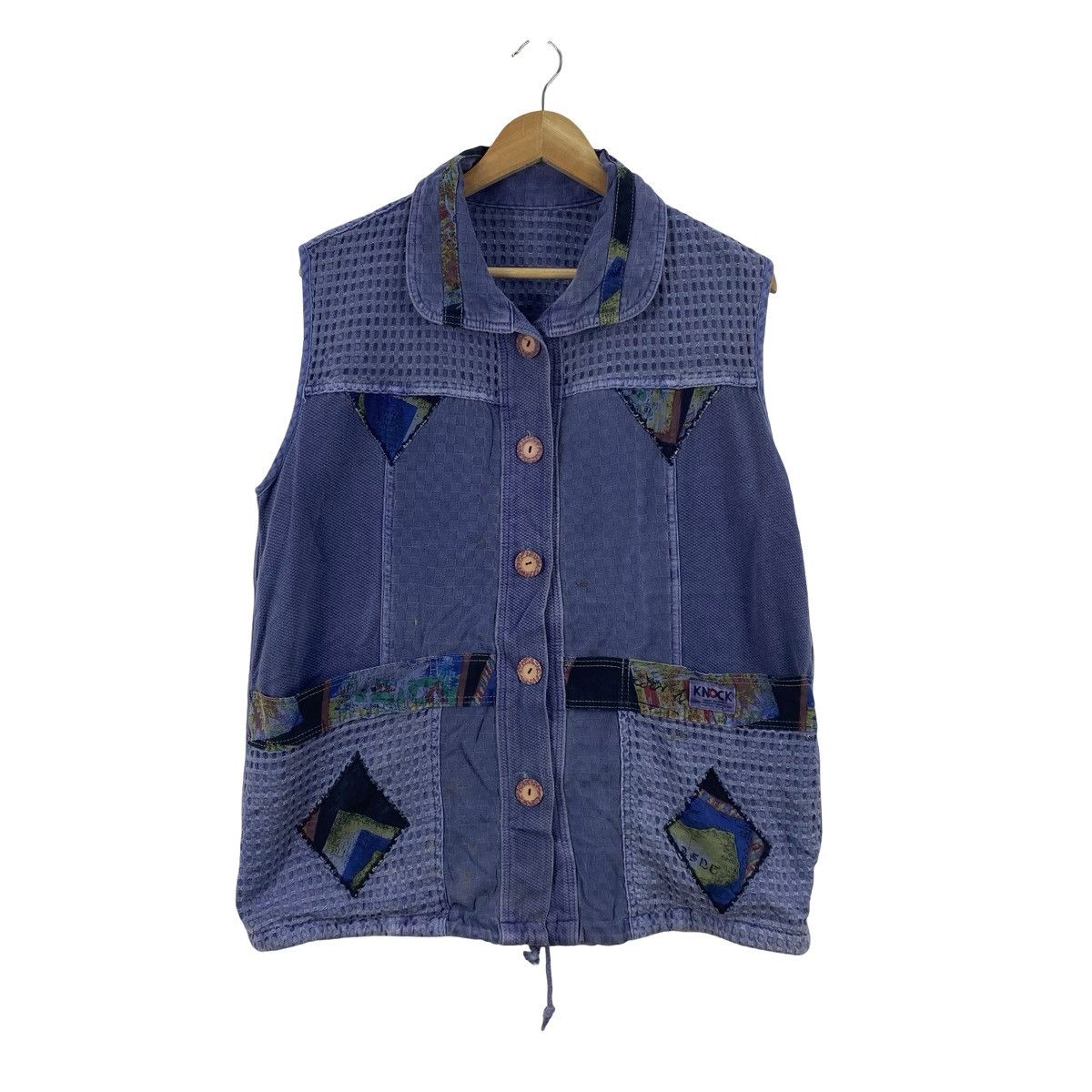 Vintage Vintage KNOCK Japan Style Patchwork Sleeveless Waffle Size XL / US 12-14 / IT 48-50 - 5 Thumbnail