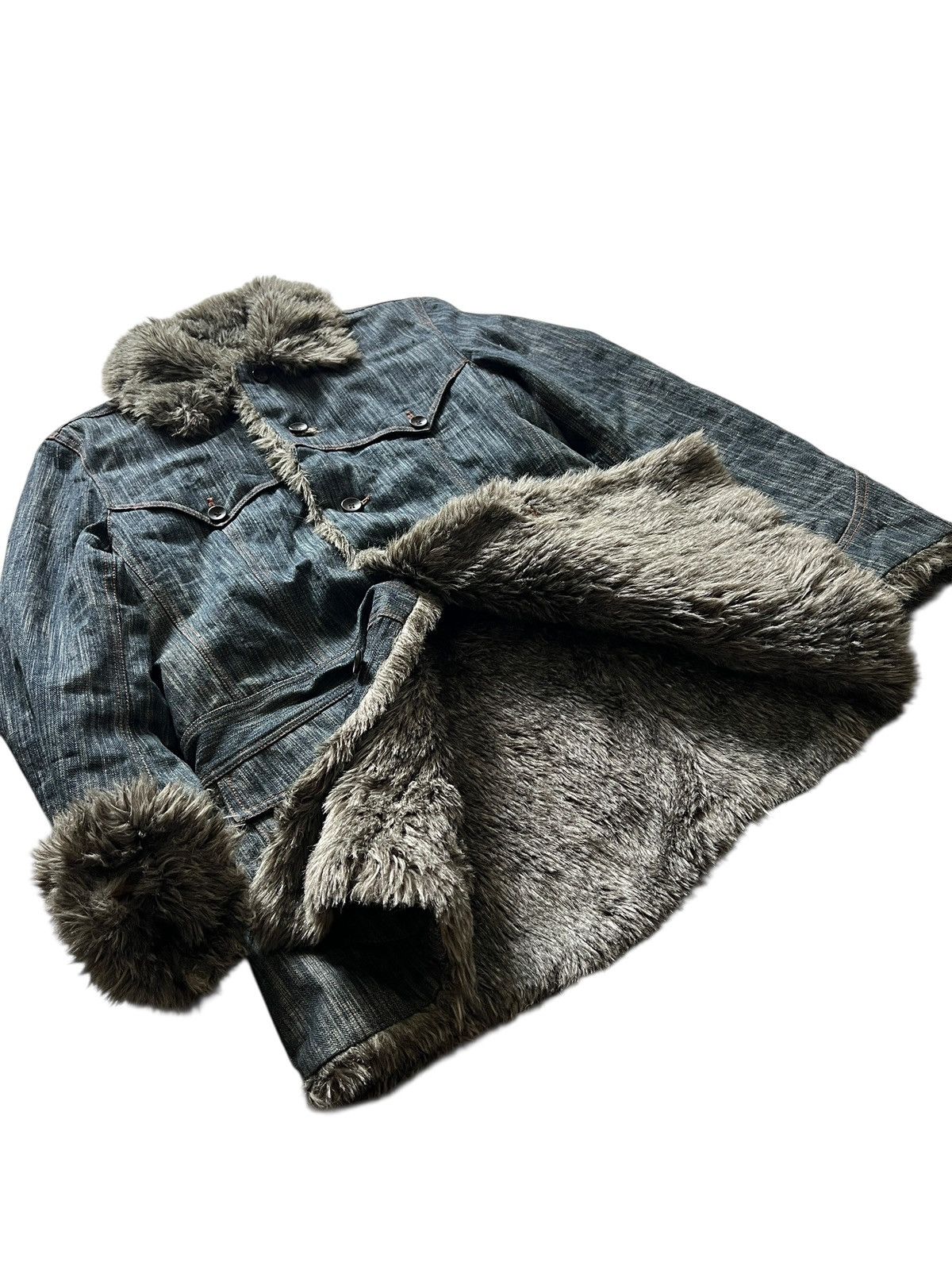 Nicole Club Nicole Club Fur Denim Jacket 4 Pockets Size US L / EU 52-54 / 3 - 12 Thumbnail