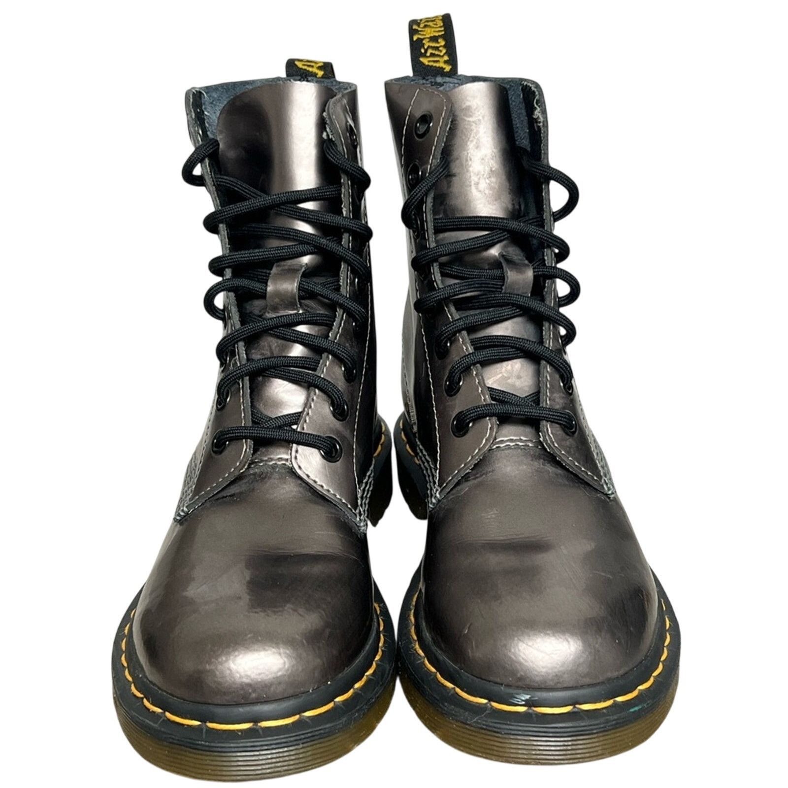 Dr. Martens Dr. Martens Metallic Pewter 1460 Pascal Smooth Leather Boots Size US 6 / IT 36 - 5 Thumbnail