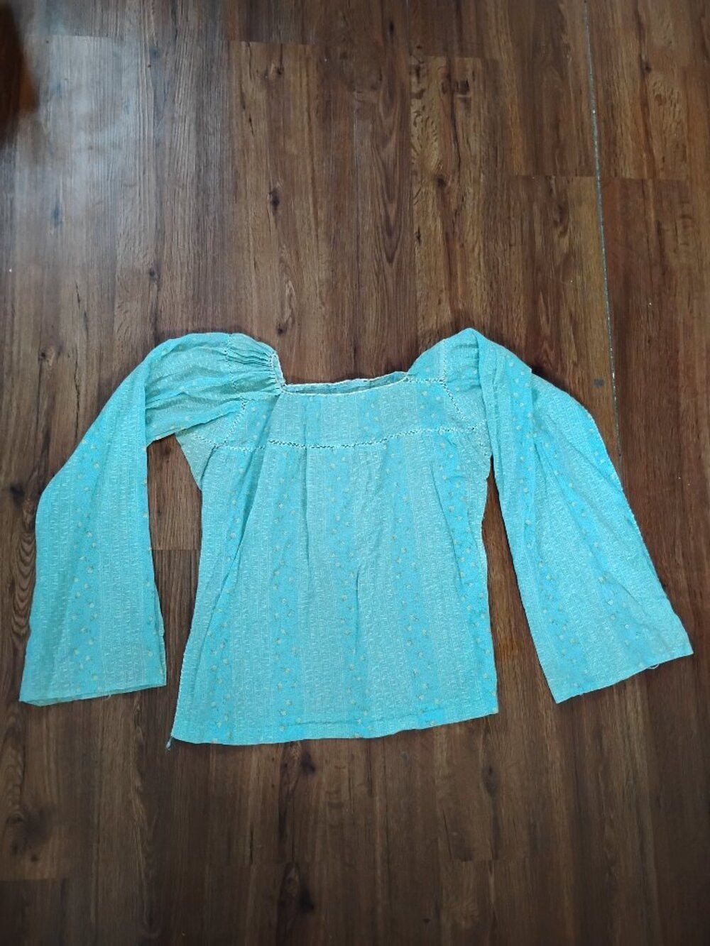 Other Vintage Floral Cinch Collar Blouse Top Shirt Hippy Peasant Size M / US 6-8 / IT 42-44 - 3 Thumbnail