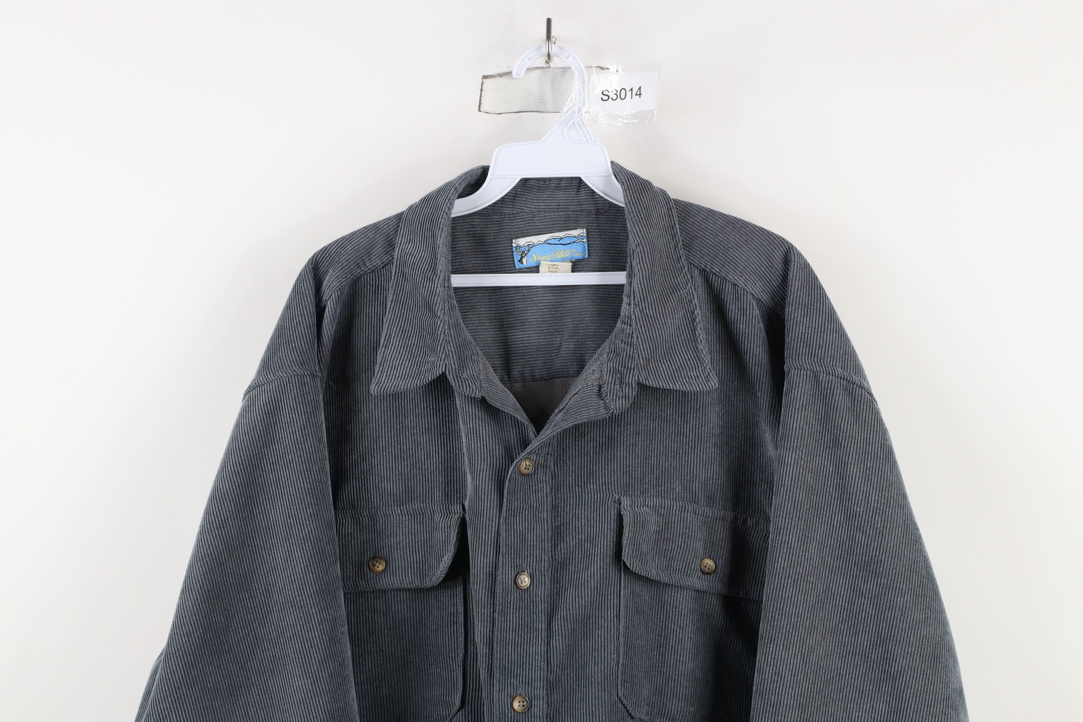 Vintage Vintage 90s Streetwear Corduroy Collared Button Shirt Gray Size US XXL / EU 58 / 5 - 2 Thumbnail