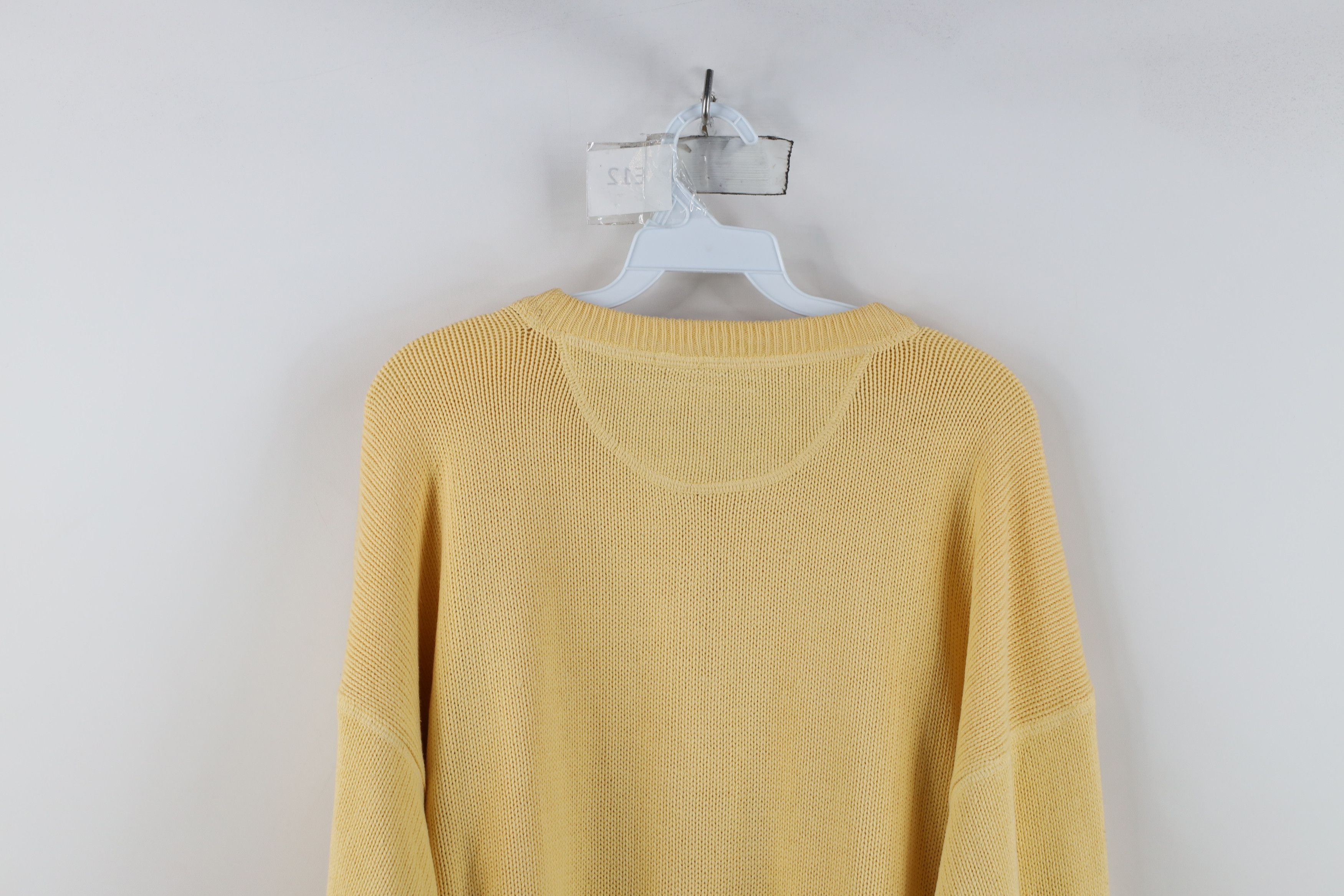Vintage Vintage 90s Streetwear Cotton Knit Crewneck Sweater Yellow Size US L / EU 52-54 / 3 - 12 Thumbnail