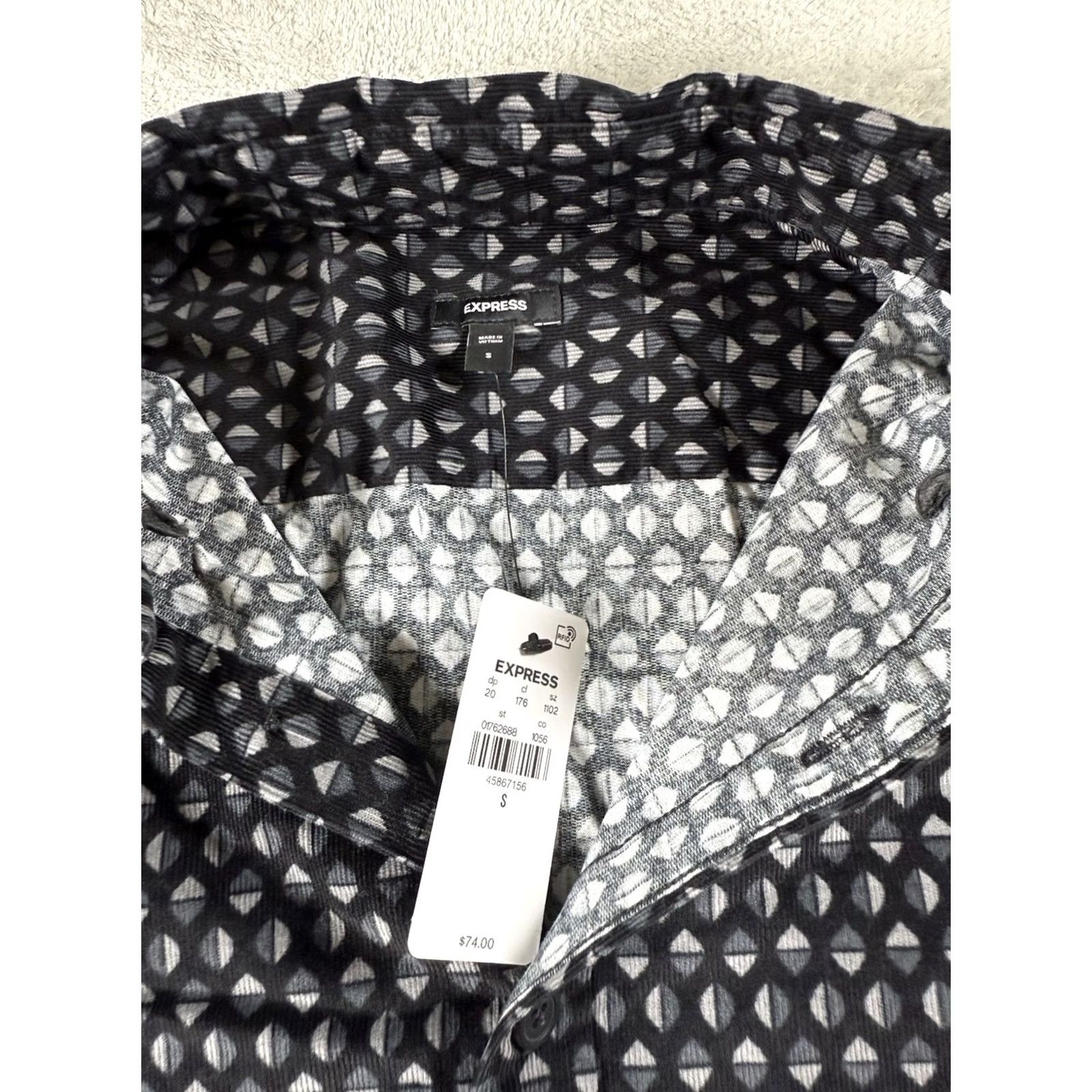Express Express Corduroy Shirt Button-Up Small Mens Regular Blue Size US S / EU 44-46 / 1 - 3 Thumbnail