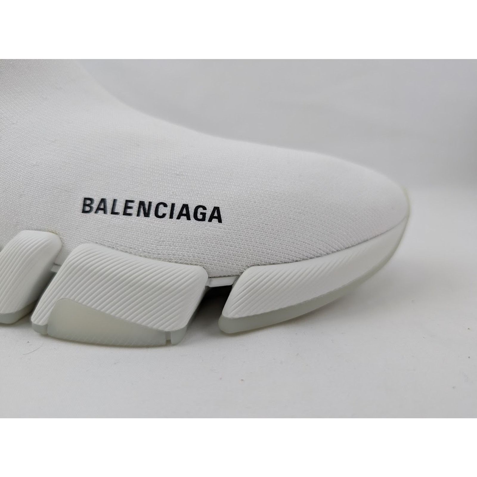 Balenciaga o1rshd1 Speed 2.0 LT Recycled Knit Sneakers in White Size US 12 / EU 45 - 3 Thumbnail