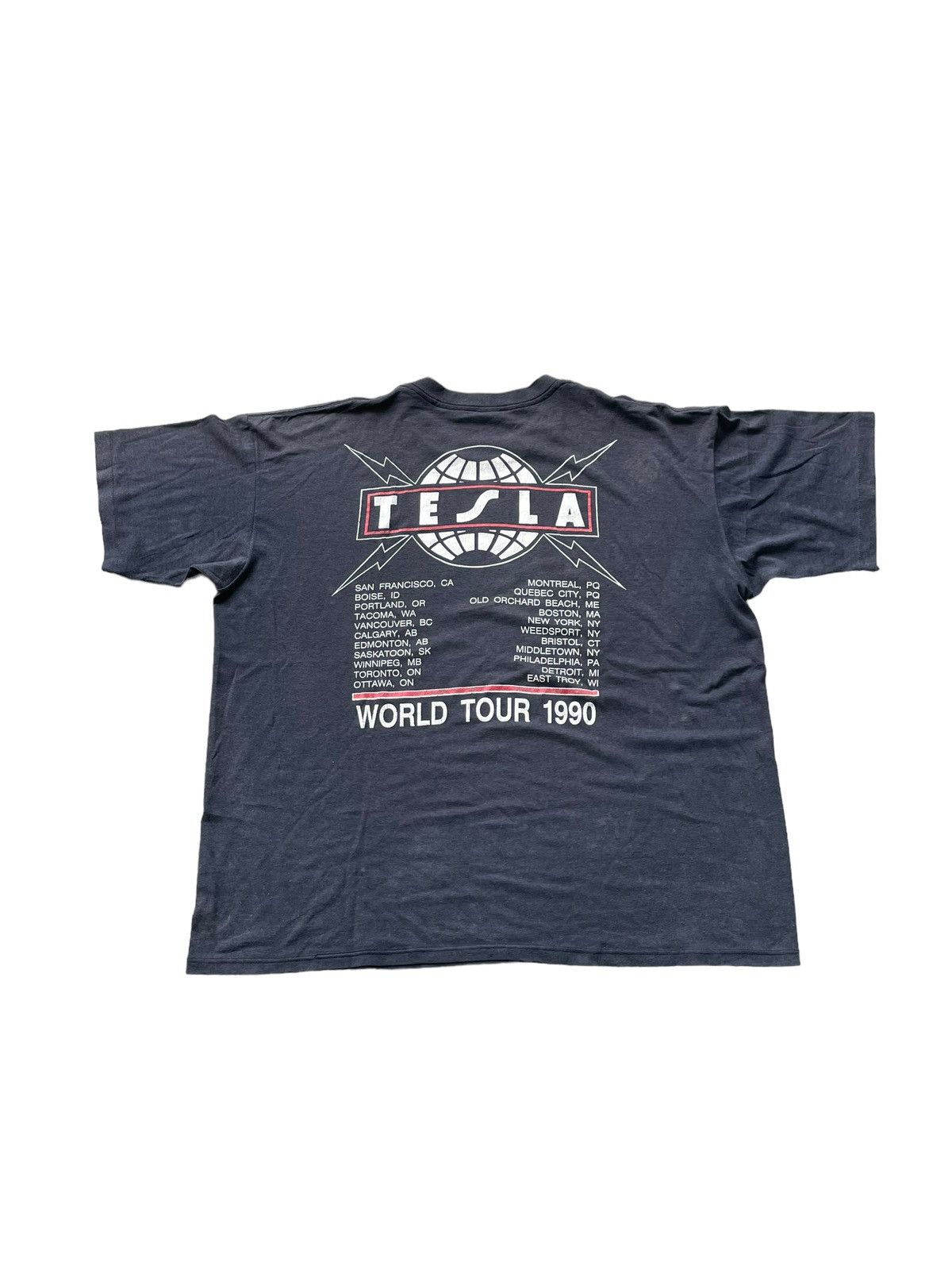 Band Tees VTG 1990 Tesla Live World Tour Faded Distresed Size US XL / EU 56 / 4 - 9 Thumbnail