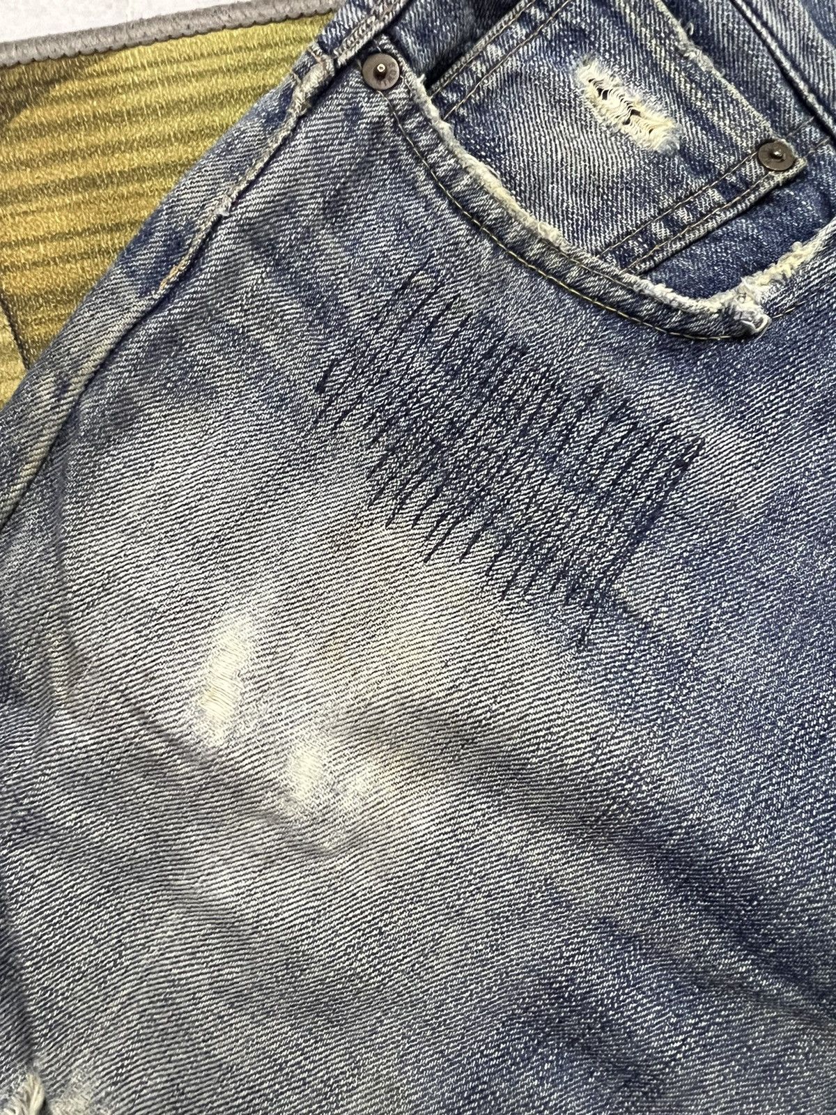 Edwin × Japanese Brand VINTAGE EDWIN HALF SELVEDGE DISTRESSED JEANS Size US 34 / EU 50 - 5 Thumbnail