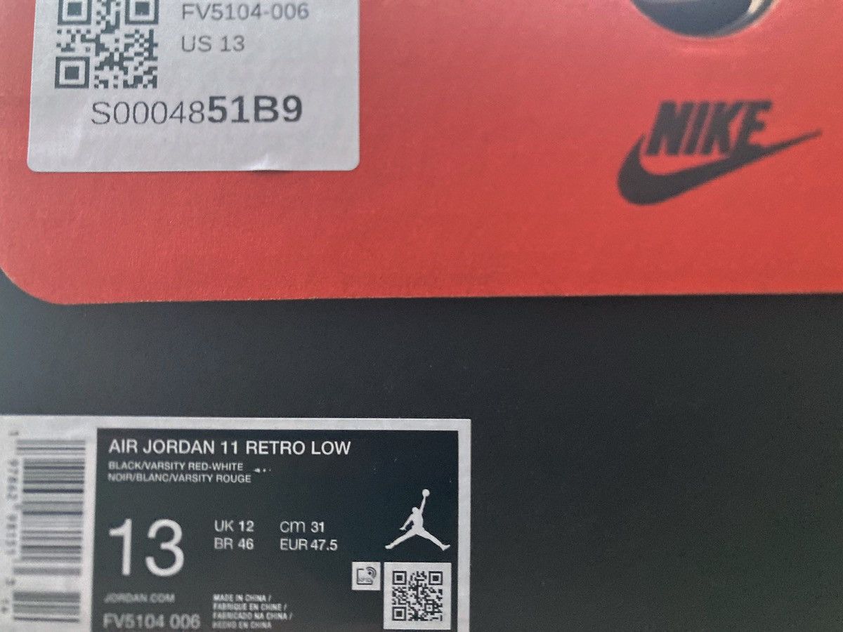 Nike Nike Air Jordan Retro 11 Low BLK/RED 2025-DEADSTOCK Size US 13 / EU 46 - 14 Thumbnail