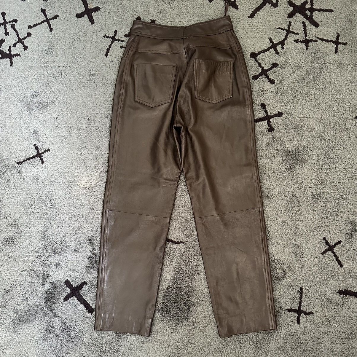 Dior × Ferre Archive Christian Dior Fall 1993 Ferre Era Leather Pants Size 27" / US 4 / IT 40 - 2 Thumbnail