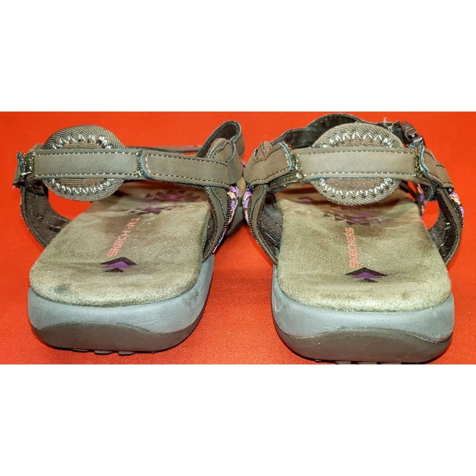 SKECHERS Skechers Women's Strappy Footbed Sandals Size 9M Brown Multicolored Accent Strap Casual Womens Shoes Size US 9 / IT 39 - 6 Thumbnail