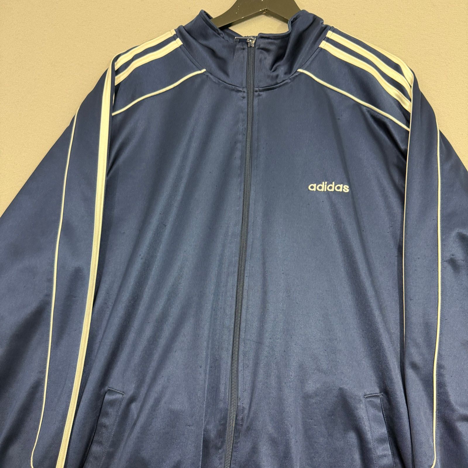 Adidas Vintage Adidas 3 stripe Satin Track Jacket Men's XL Blue Size US XL / EU 56 / 4 - 2 Thumbnail