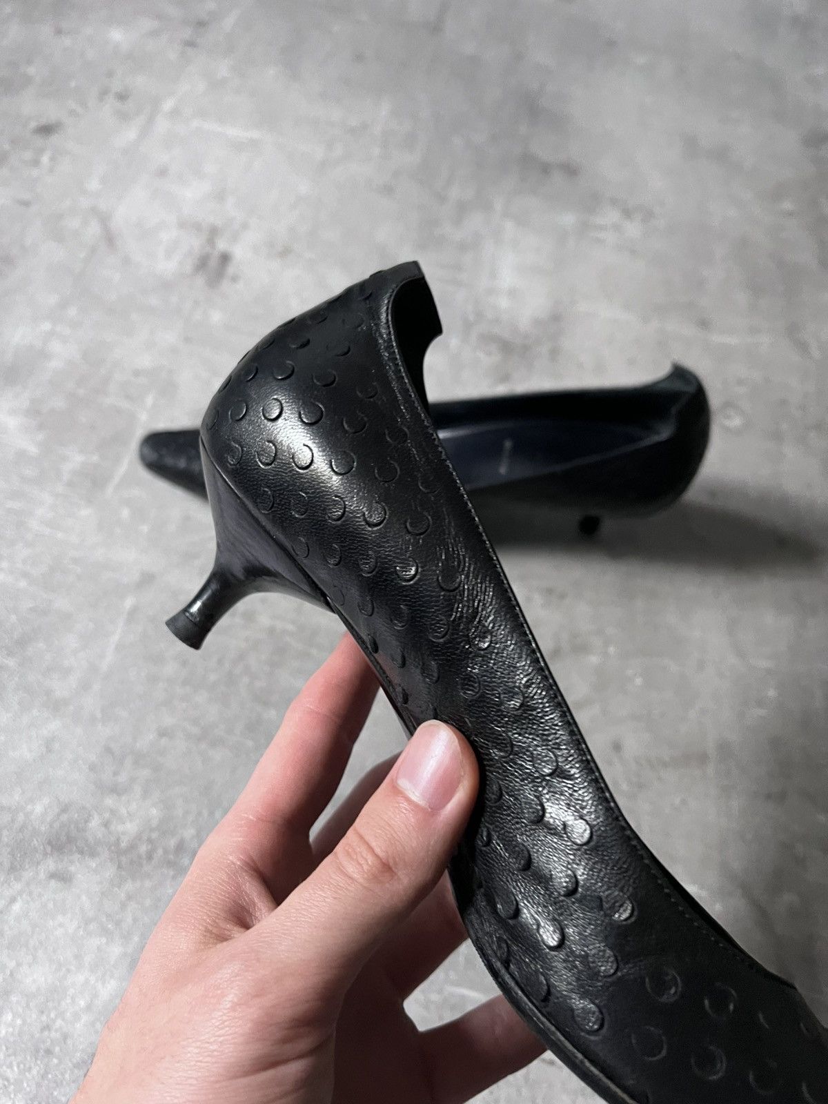 Helmut Lang Helmut Lang F/W 2000 Textured leather mini heels Size US 7 / IT 37 - 8 Thumbnail
