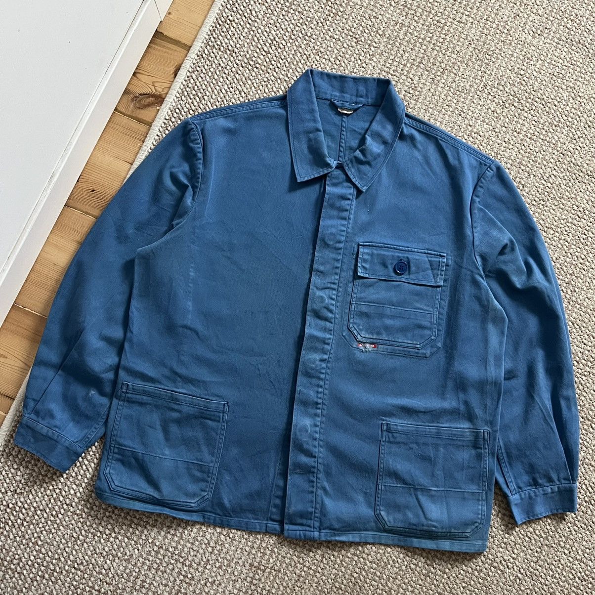 Vintage French faded cotton vintage workwear jacket Size US L / EU 52-54 / 3 - 1 Thumbnail