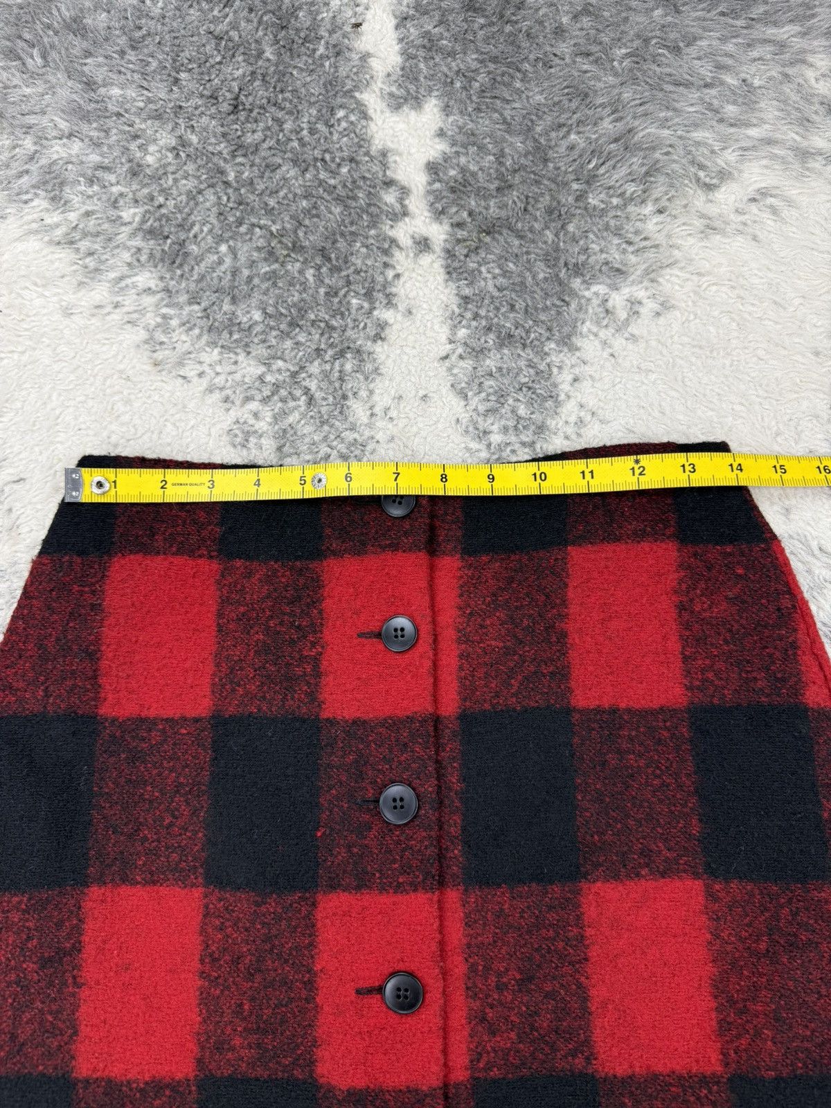 agnes b. Red Tartan Wool Full Front Button Skirt Size 28" / US 6 / IT 42 - 11 Thumbnail