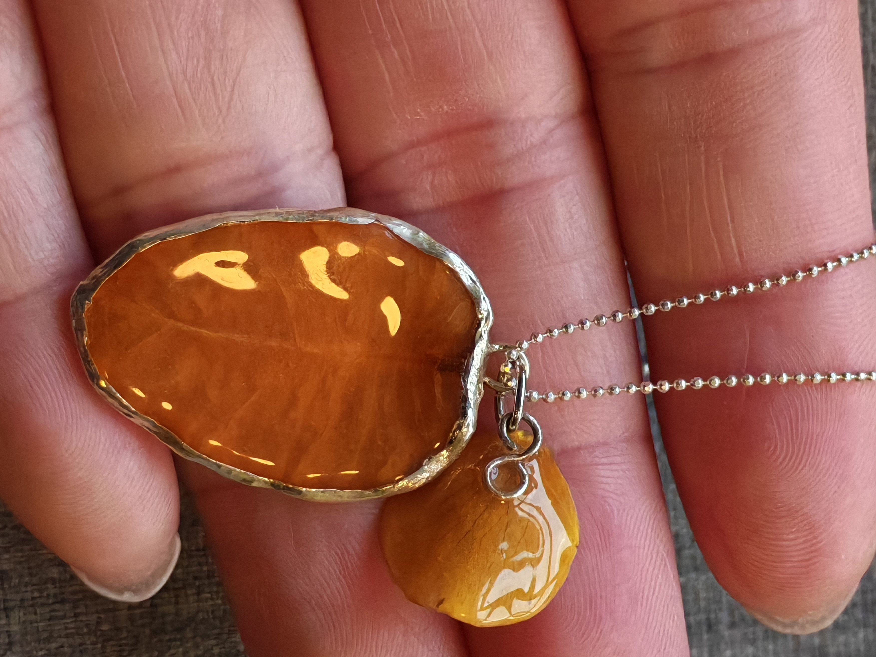 Vintage Amber Necklace Silver 925 Italy Size ONE SIZE - 6 Thumbnail