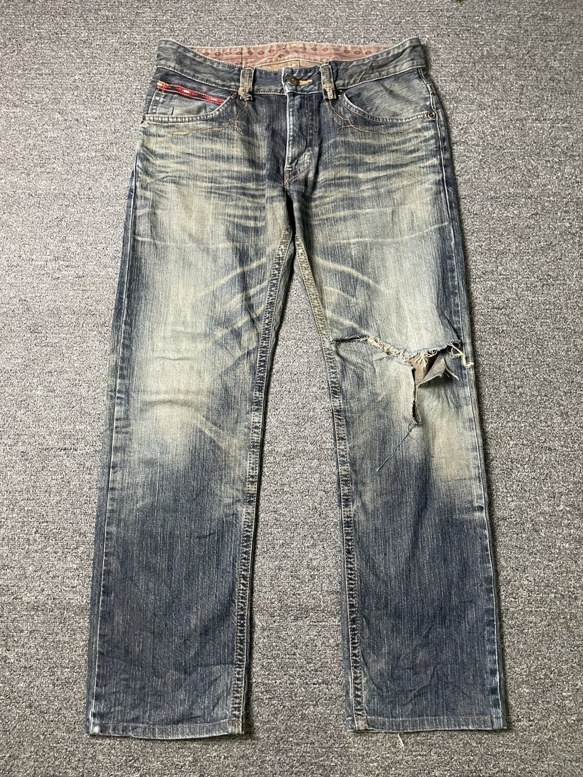 Edwin × Vintage Vintage EDWIN Distressed Denim Ripped Jeans (103) Size US 32 / EU 48 - 1 Thumbnail