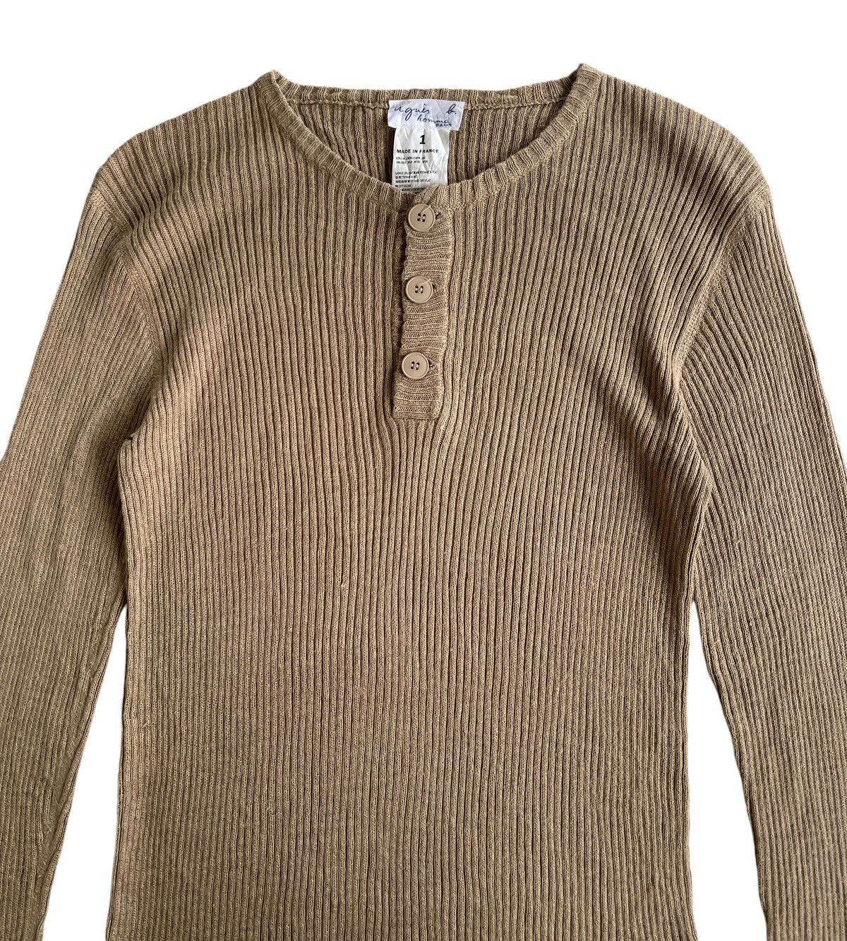 agnes b. Agnes B. Solid Ribbed Longsleeve Knitted Size M / US 6-8 / IT 42-44 - 3 Thumbnail