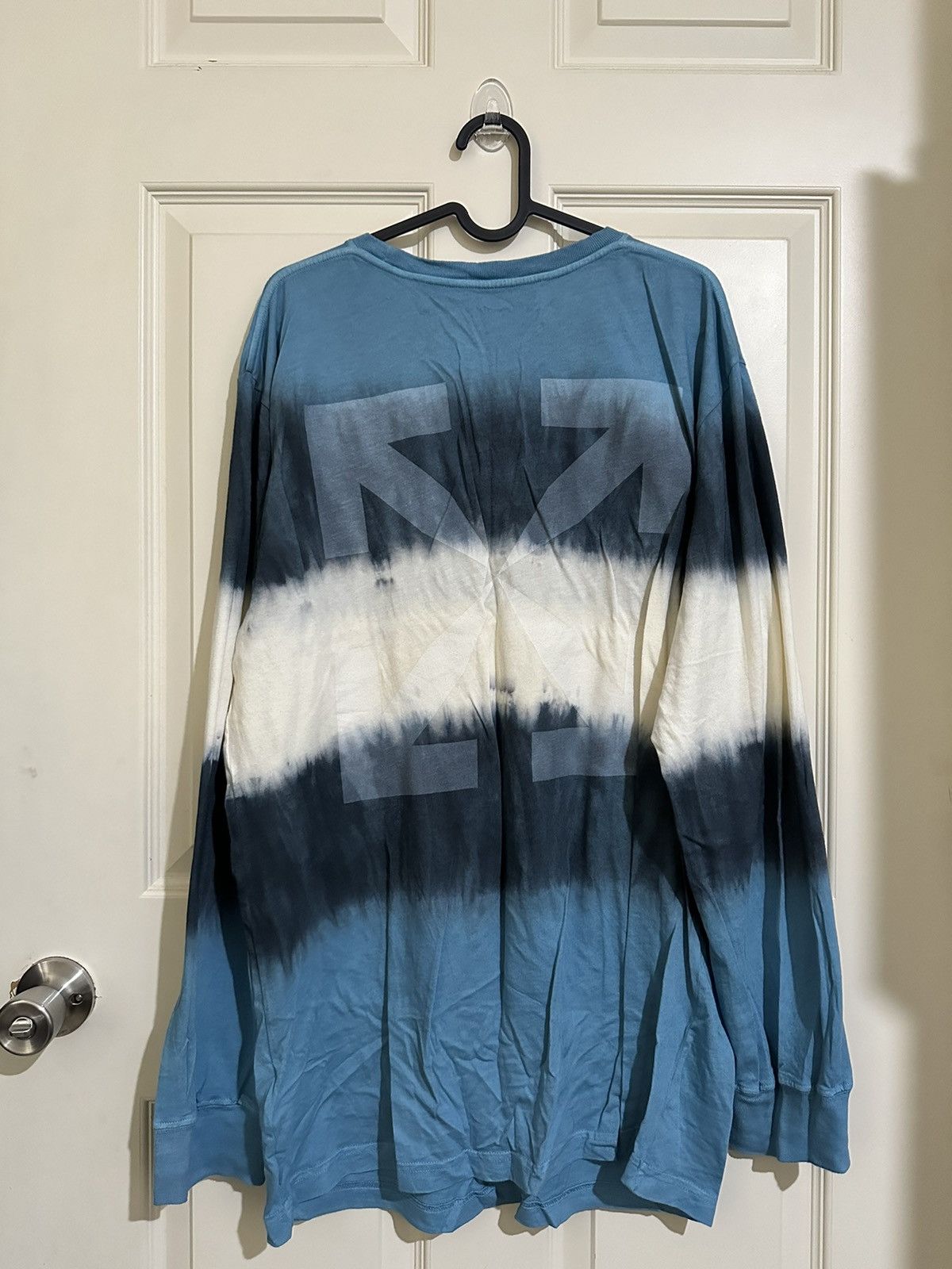 Off-White OFF-WHITE Blue Tye-Die Longsleeve Shirt with X logo Size US XL / EU 56 / 4 - 2 Thumbnail