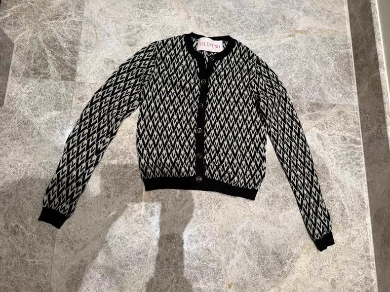 Versace Versace Cardigan cardigan jacket logo jacquard Size S / US 4 / IT 40 - 2 Thumbnail
