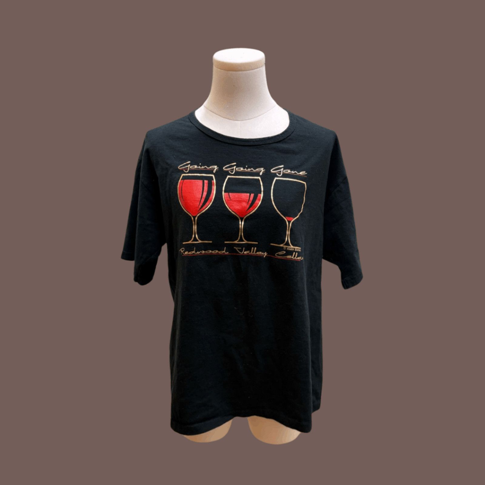 Anvil VTG Wine Tee | Anvil Single Stitch Black | 90s Graphic Size L / US 10 / IT 46 - 1 Thumbnail