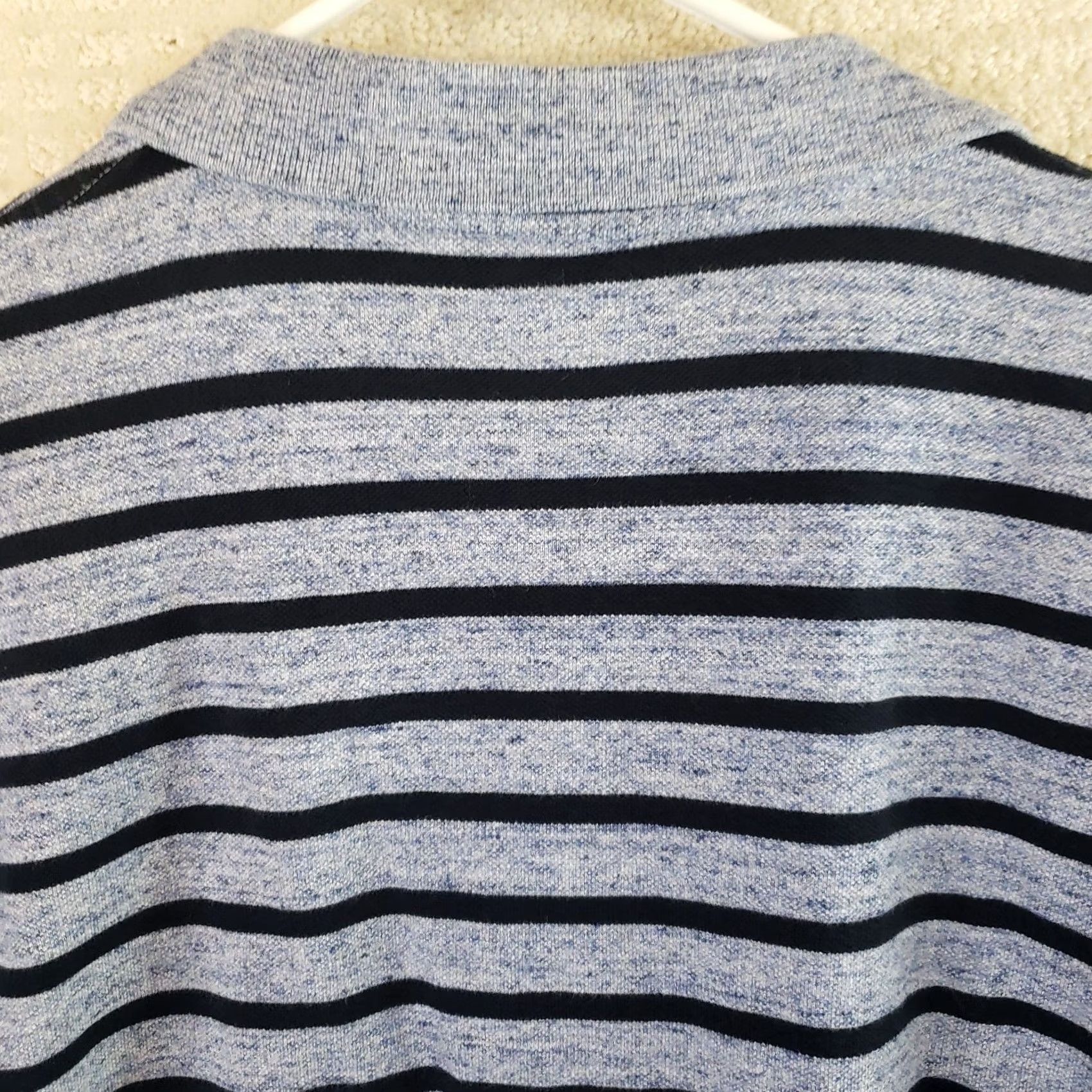 Lands' End Lands' End Polo Shirt Mens XL Grayish Blue Striped 100% Cotton Traditional Fit Shirt Mens XL Blue Striped Polo Size US XL / EU 56 / 4 - 7 Thumbnail