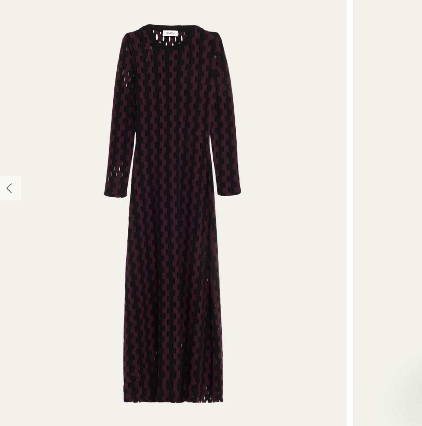 Other Zankov Natalie Two-Tone Open-Knit Long Sleeve Maxi Dress Size XS / US 0-2 / IT 36-38 - 4 Thumbnail