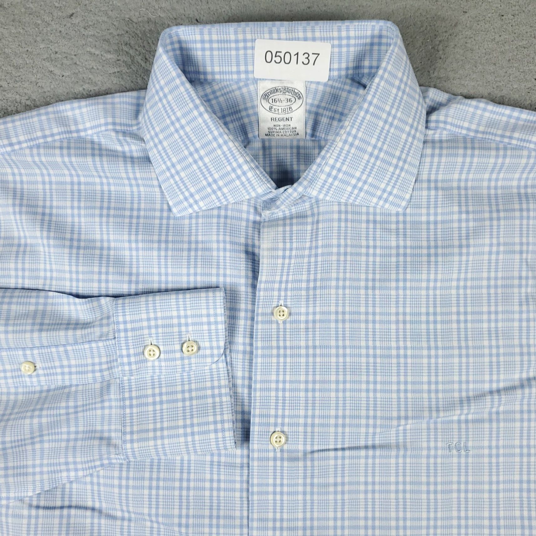 Brooks Brothers Brooks Brothers Dress Shirt Mens Regular 16.5 Blue Plaid Long Sleeve Button Up Size 42R - 2 Thumbnail