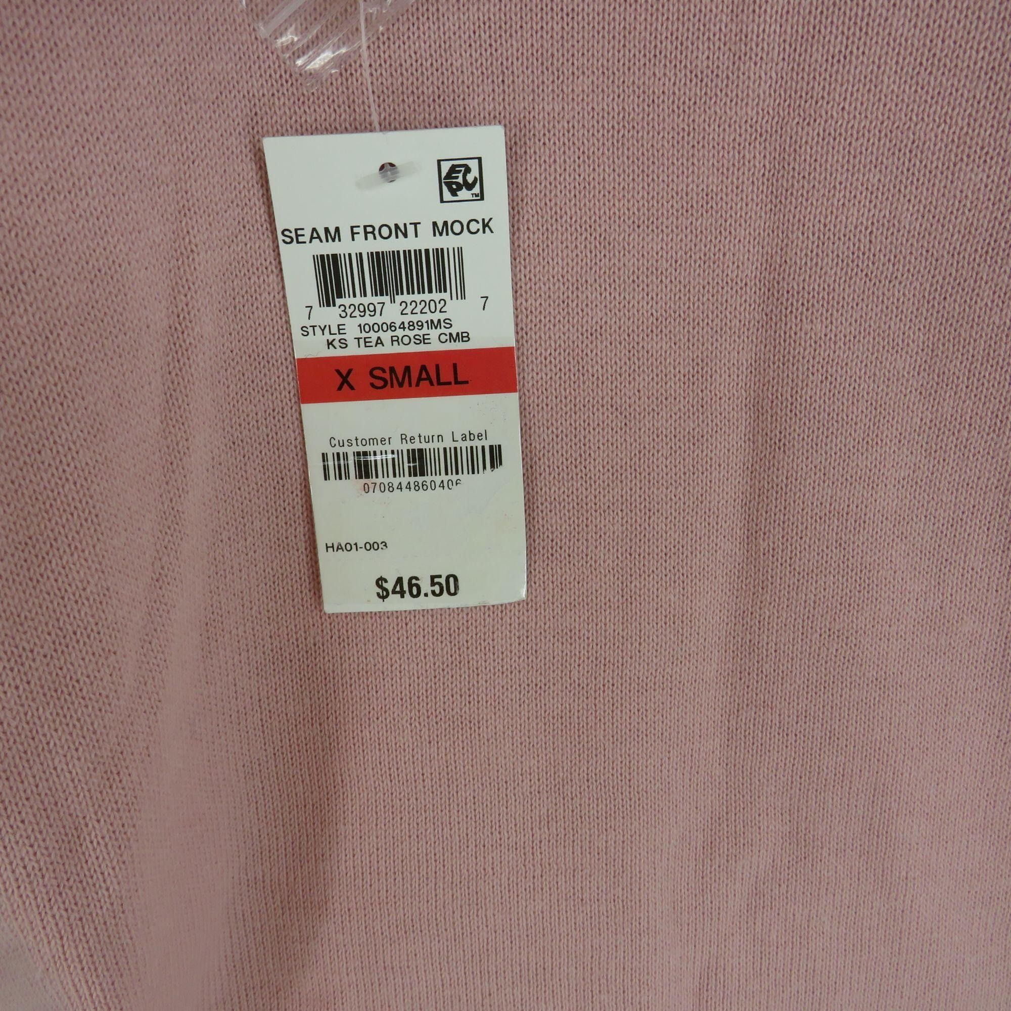 Other Karen Scott XS Seam Front Mock Neck Sweater Tea Rose Gray NW Size XS / US 0-2 / IT 36-38 - 6 Thumbnail
