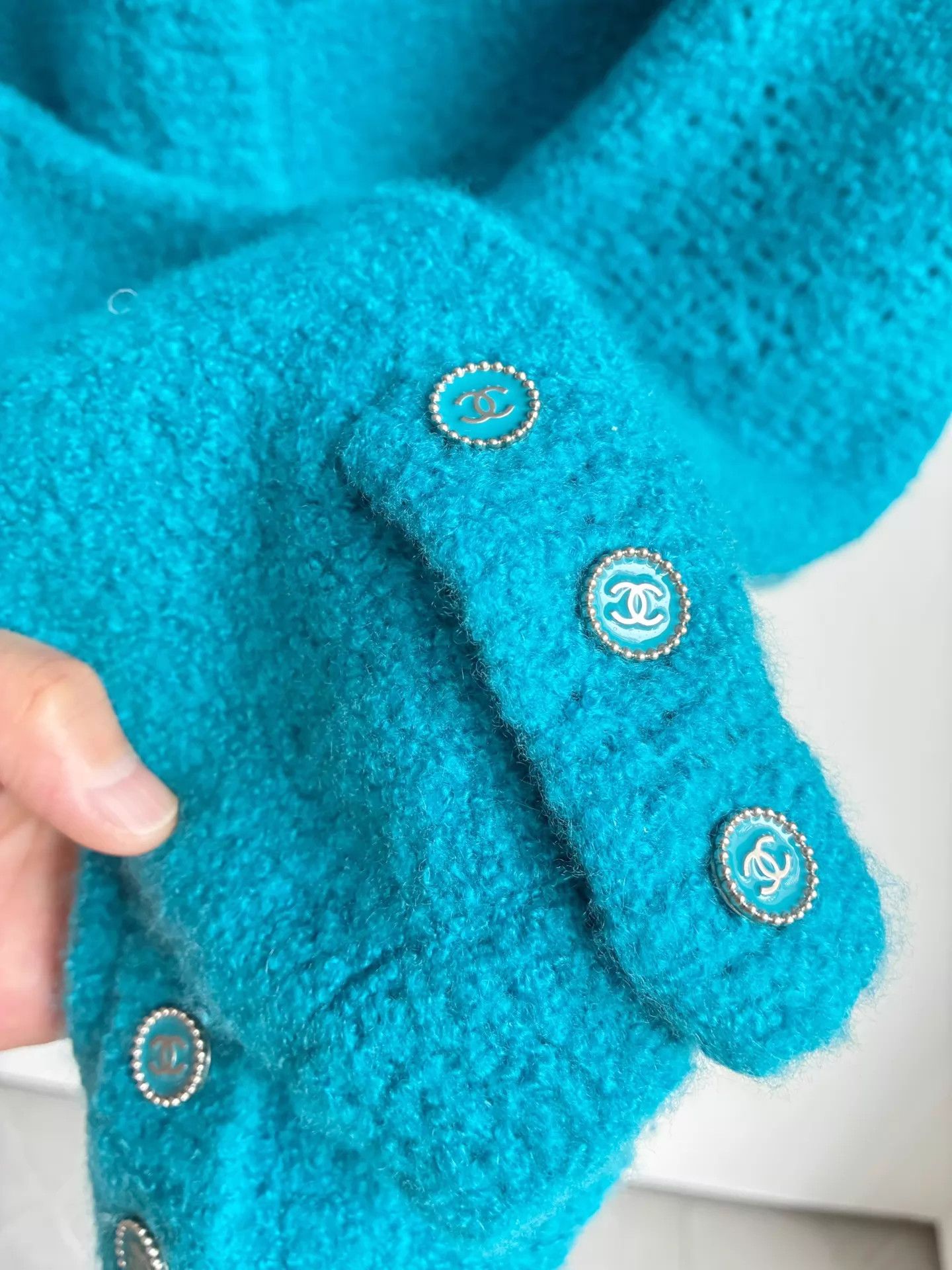 Chanel Chanel Teddy Cashmere Cardigan Blue Women's Size 36 Short Size XS / US 0-2 / IT 36-38 - 5 Thumbnail