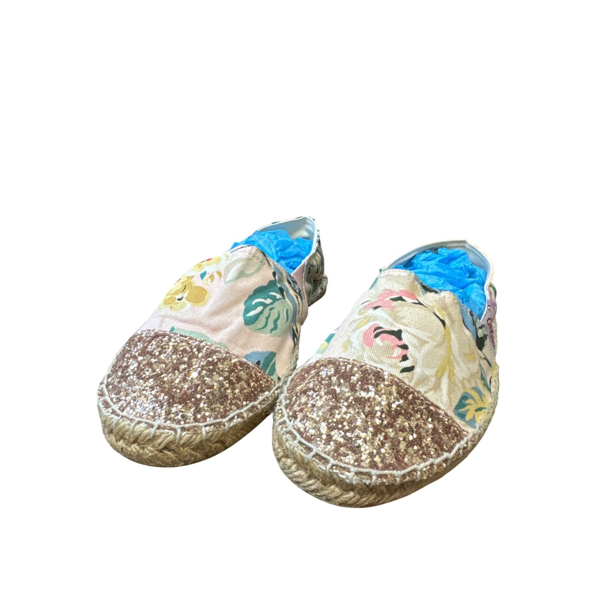 Designer Cath Kidston Womens Floral Glitter Espadrilles Size 7 Size US 7 / IT 37 - 7 Thumbnail
