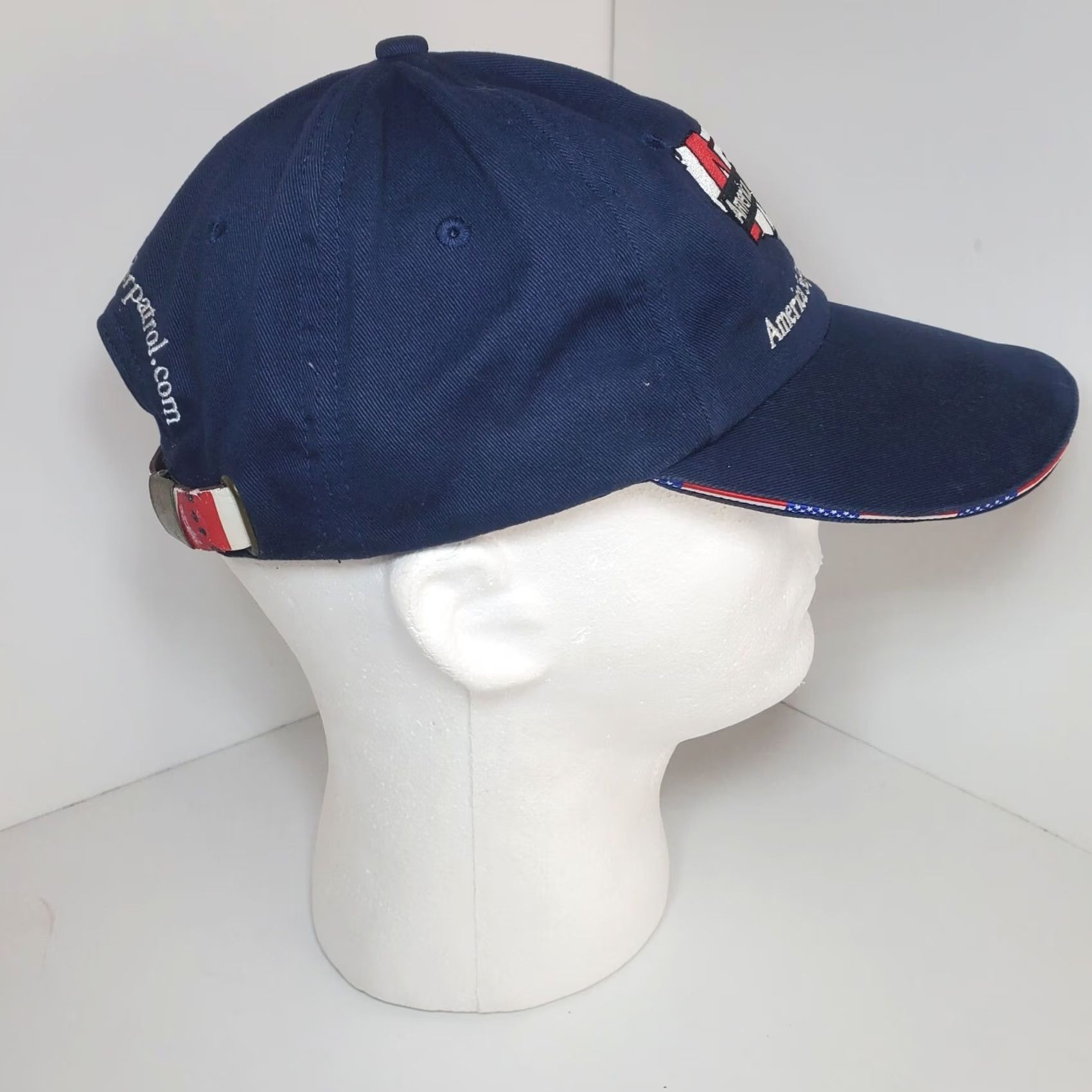 Vintage VINTAGE America Border Patrol Baseball Cap Hat Blue Red White Men One Size Adjustable Leather Strapback USA Flag 90s Size ONE SIZE - 5 Thumbnail