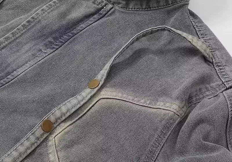 Designer × Vintage Streetwear Design Washed Dirty Denim Jacket Coat y2k Size US L / EU 52-54 / 3 - 4 Thumbnail