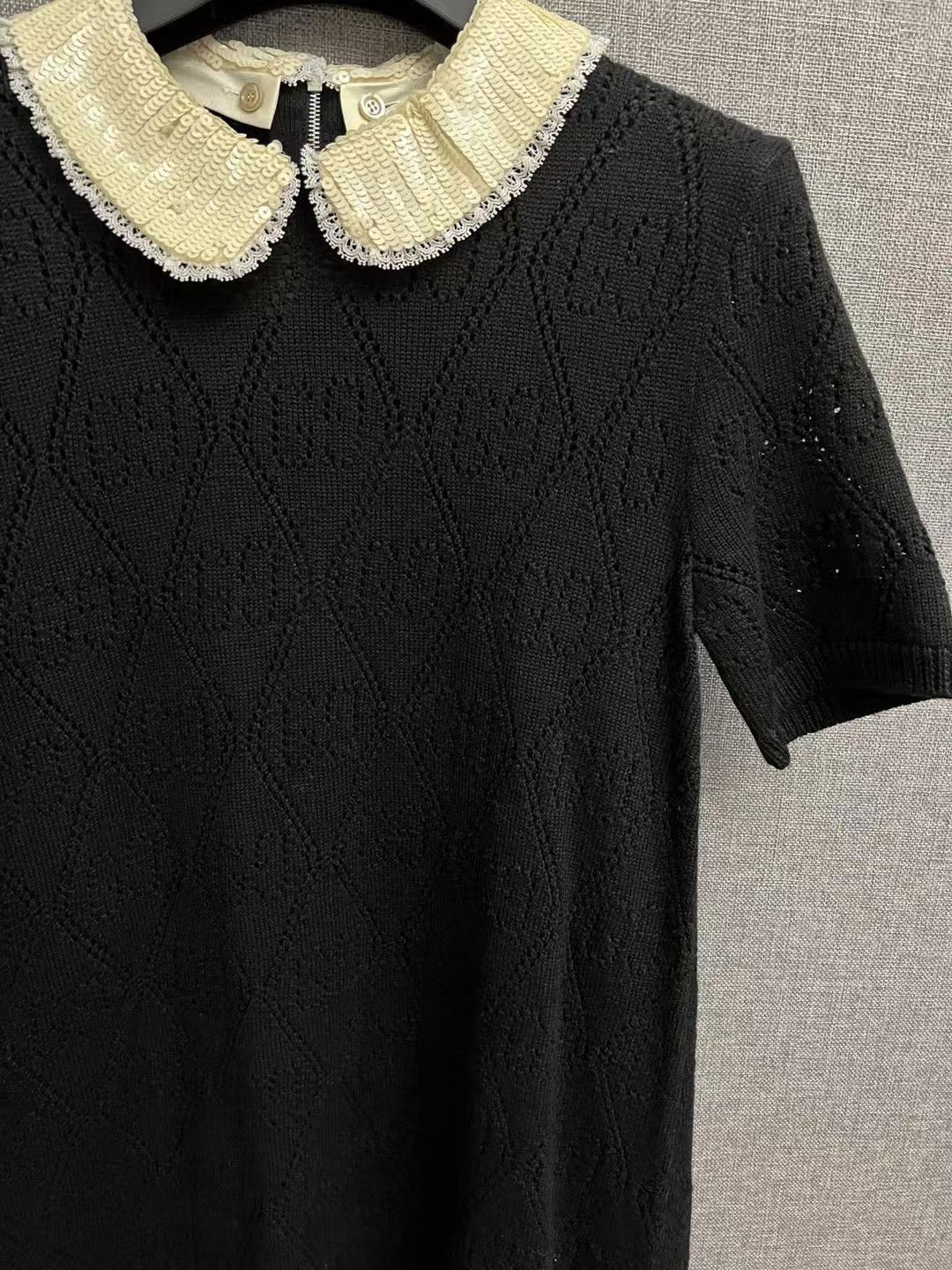 Gucci Gucci black hollow dark pattern doll collar dress Size M / US 6-8 / IT 42-44 - 3 Thumbnail