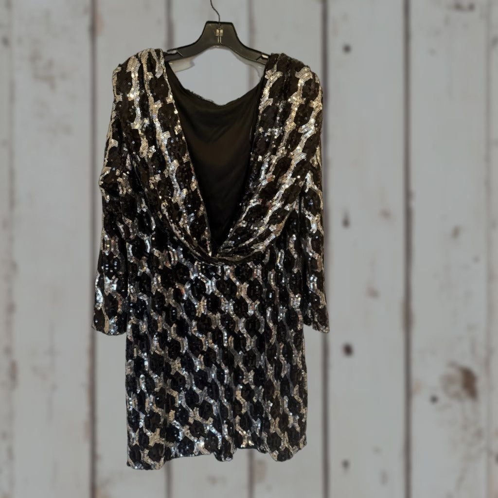 Vintage VINTAGE Eloquii Womens Mini Dress Silver Sequin Cowl Back Party Cocktail Plus 20 Womens Size 3XL / US 20-22 - 1 Thumbnail