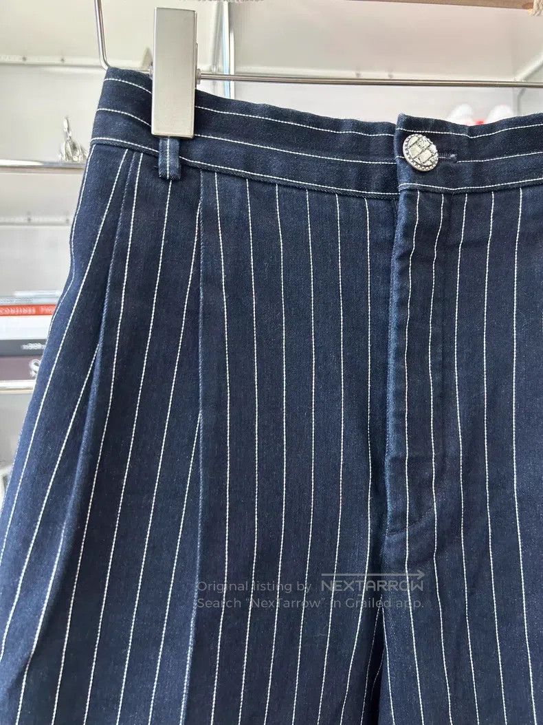 Chanel Chanel Dark blue and white striped shorts Size 42" / US 20 - 3 Thumbnail