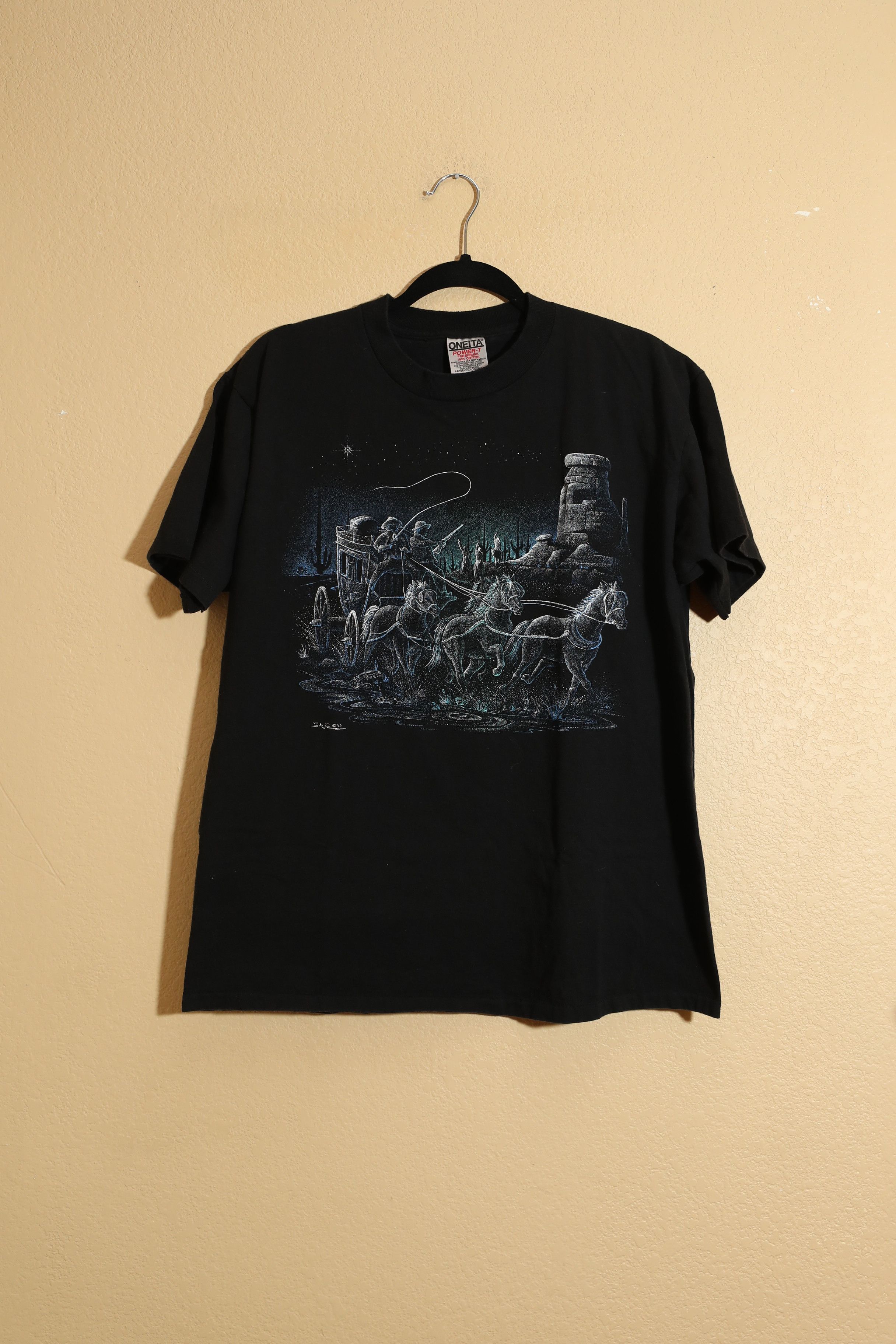 Vintage Vintage WYOMING Night Canyon 1992 Cowboy Tee (L) Size US L / EU 52-54 / 3 - 1 Thumbnail