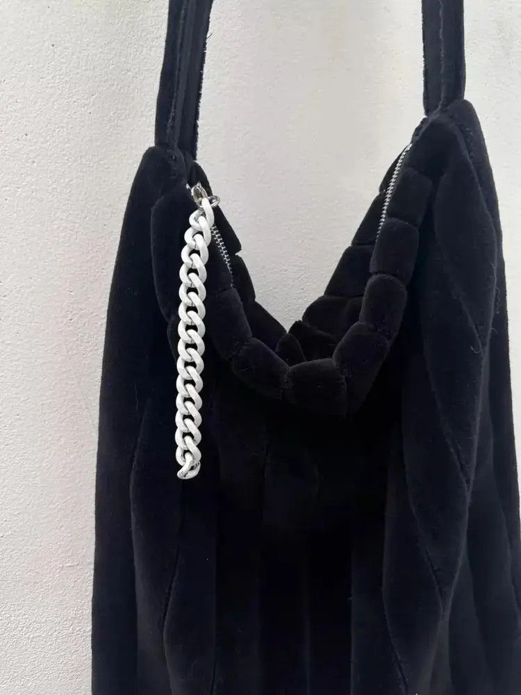 Raf Simons Raf Simons Raf Simons Chain Velvet Tote Bag-2506 Size ONE SIZE - 3 Thumbnail