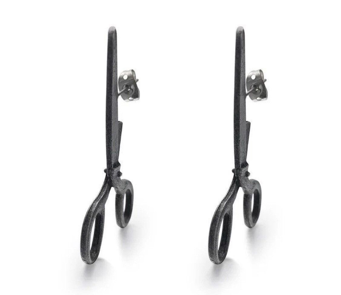 Jewelry Gothic Imitation Scissors Stud Earring Size ONE SIZE - 6 Thumbnail