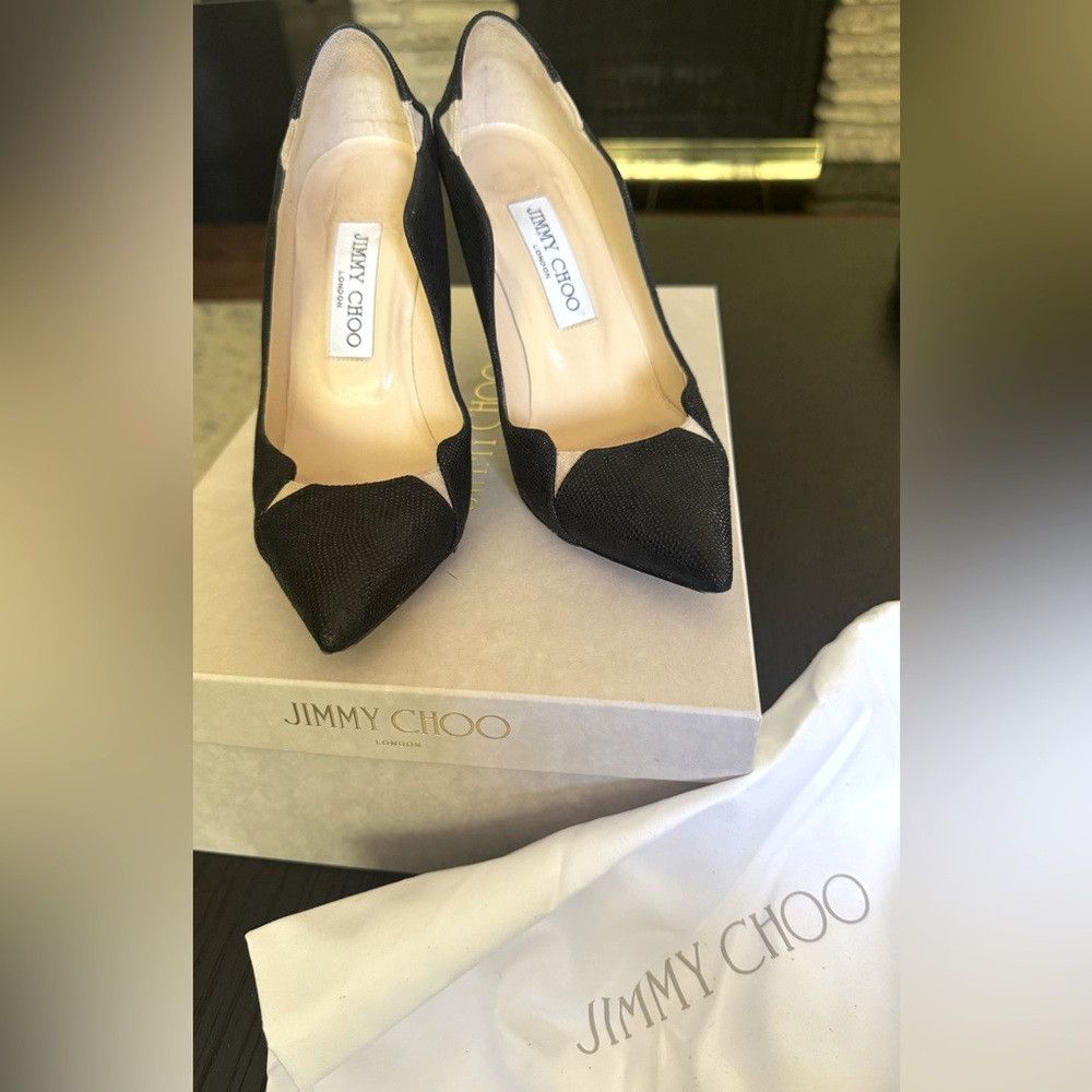 Jimmy Choo Jimmy Choo Tamika Black/Nude Textured Suede Heels. With box Size US 6.5 / IT 36.5 - 2 Thumbnail