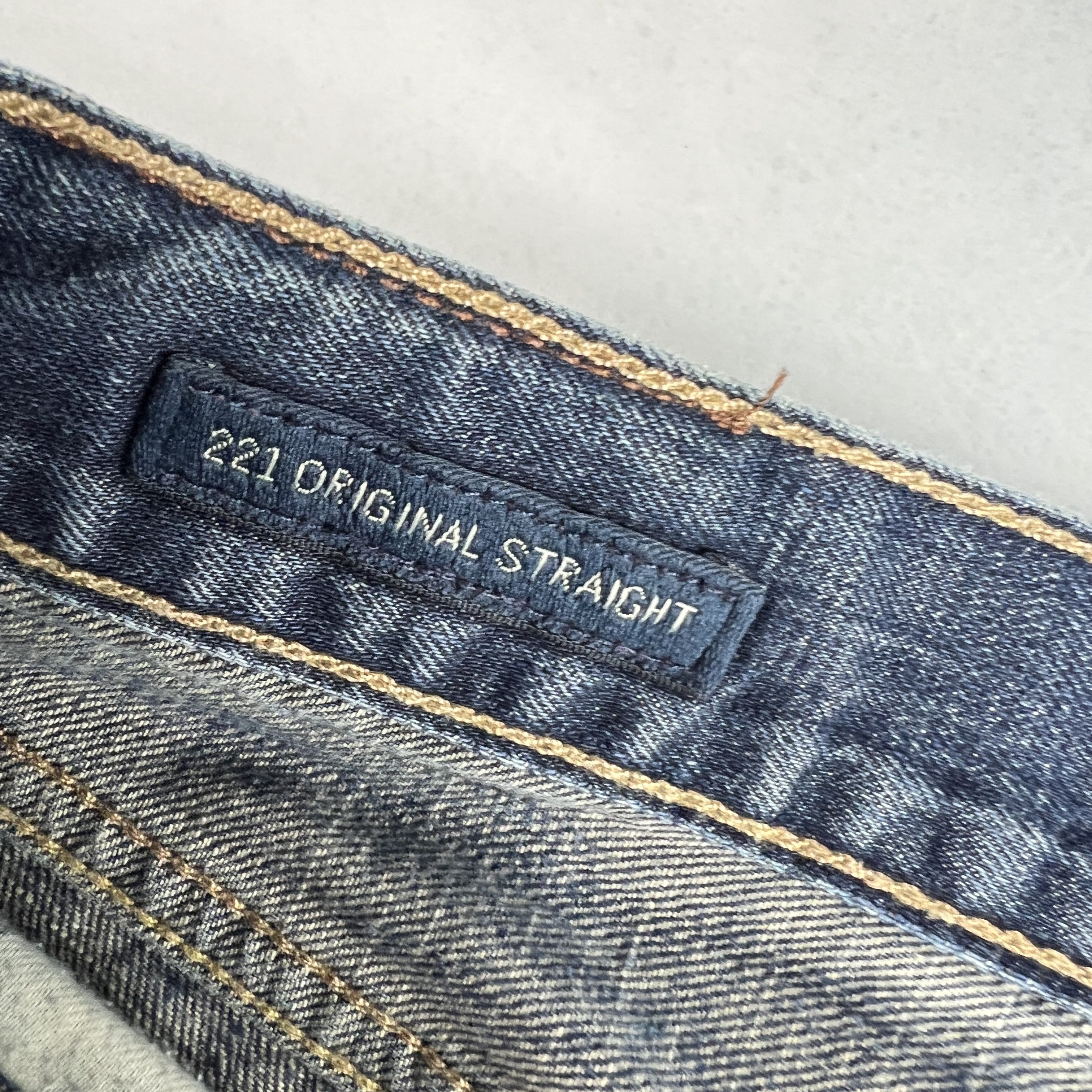 Lucky Brand Lucky Brand Jeans 221 Straight Blue Faded Distressed Denim Size US 33 - 10 Thumbnail