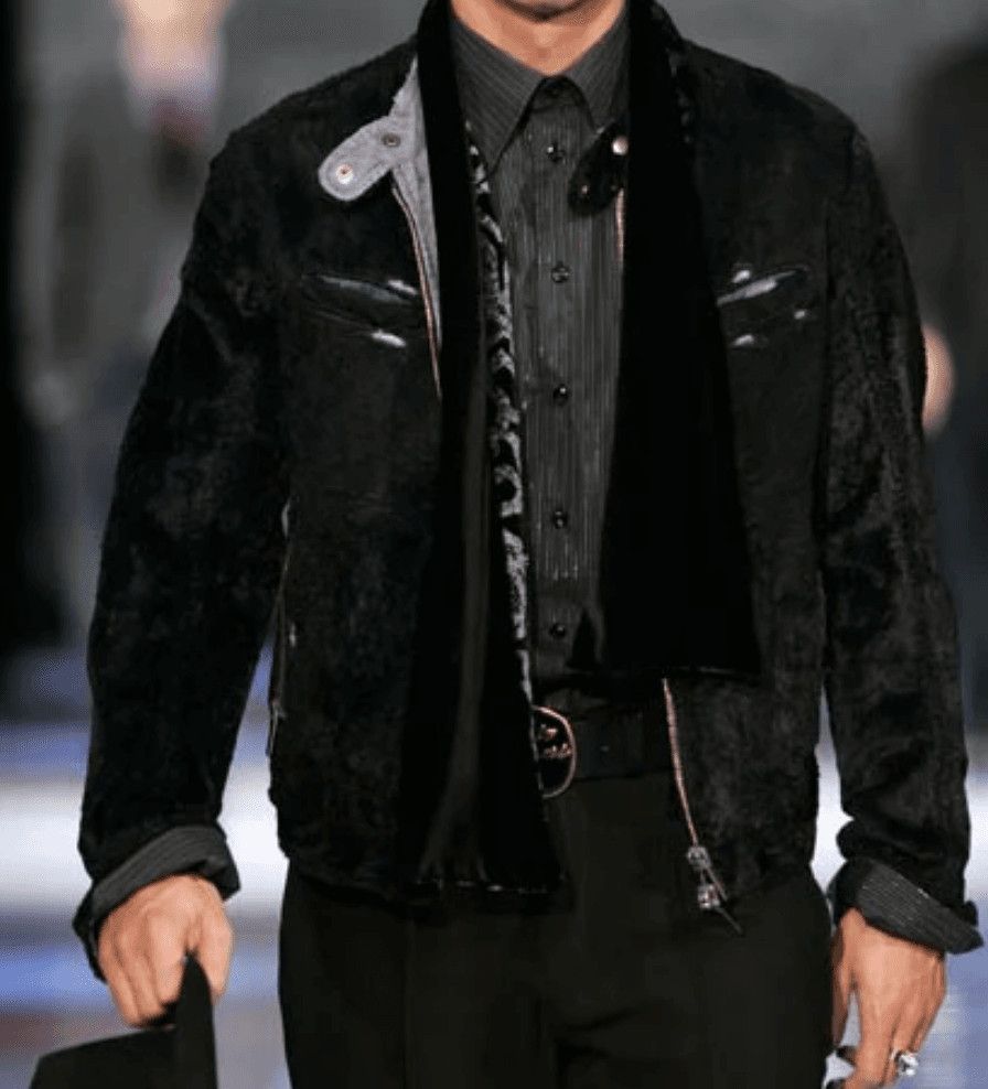 Emporio Armani AW2005 Emporio Armani Black Fleece & Denim Hybrid Jacket Size US L / EU 52-54 / 3 - 2 Thumbnail
