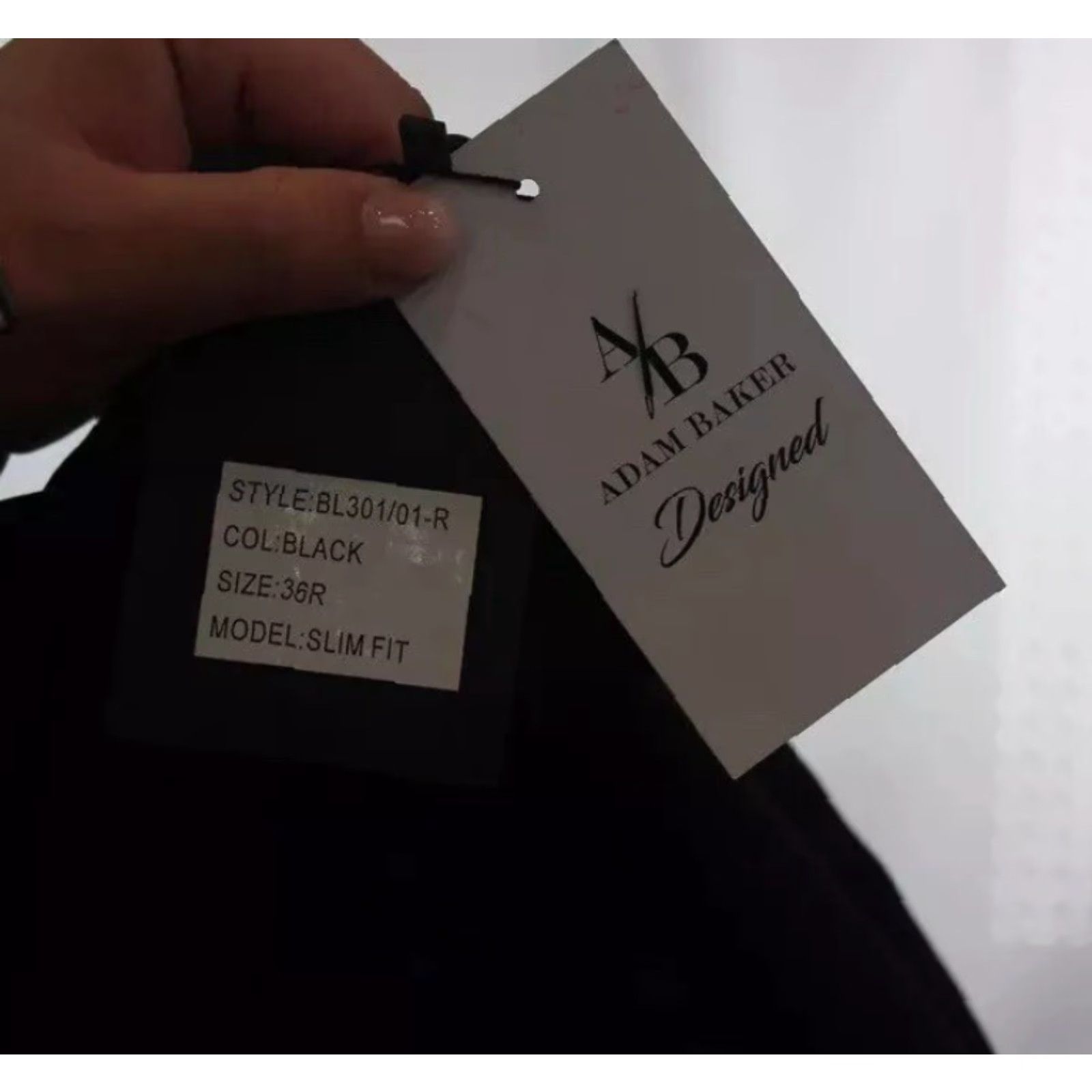 Vintage VINTAGE Adam baker Designer Black SlimFit Shinny Lapel Suit Jacket 36 R Mens Size 36R - 3 Thumbnail
