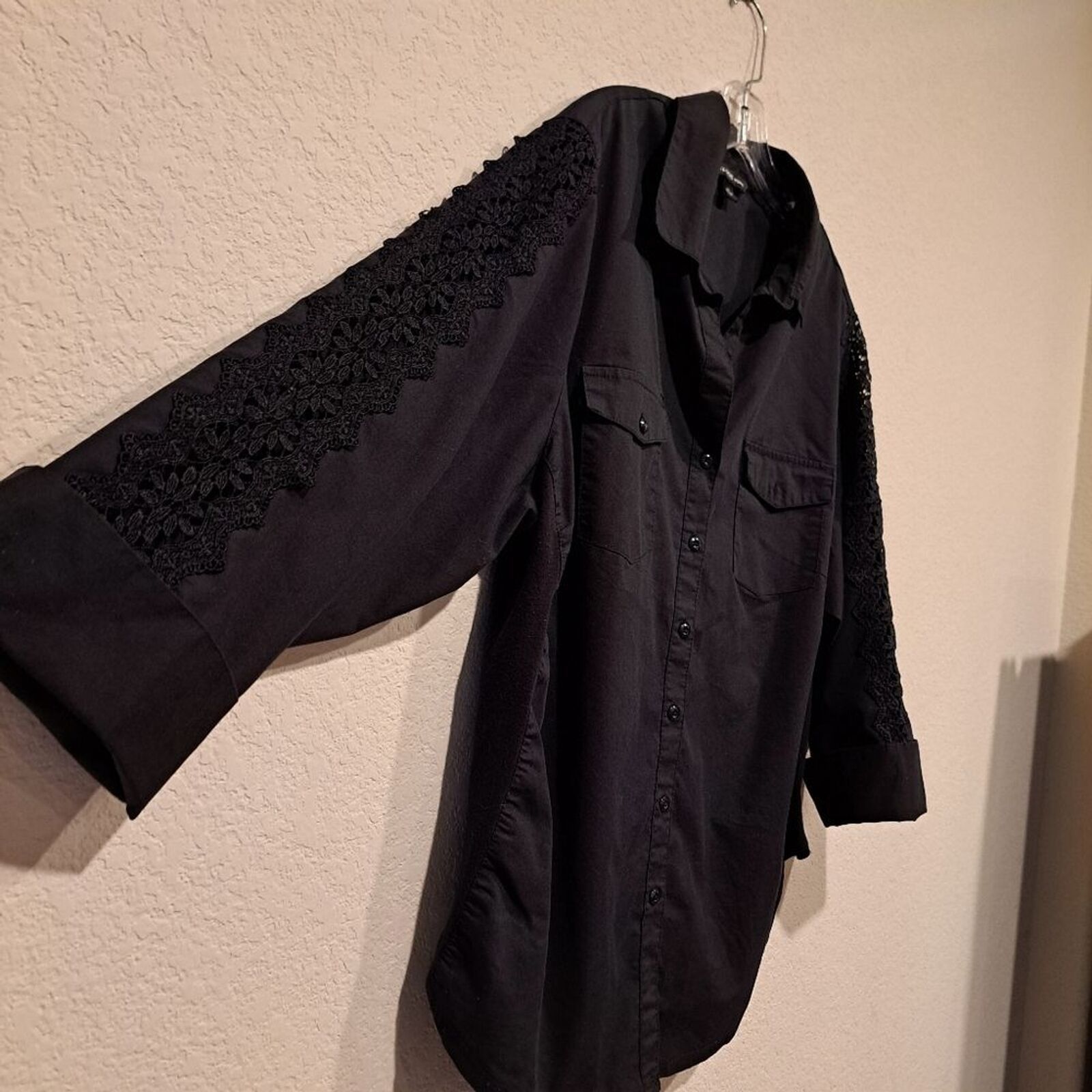 Other Zac & Rachel Woman black plus-size top blouse crochet sz 2X Size 3XL / US 20-22 - 7 Thumbnail