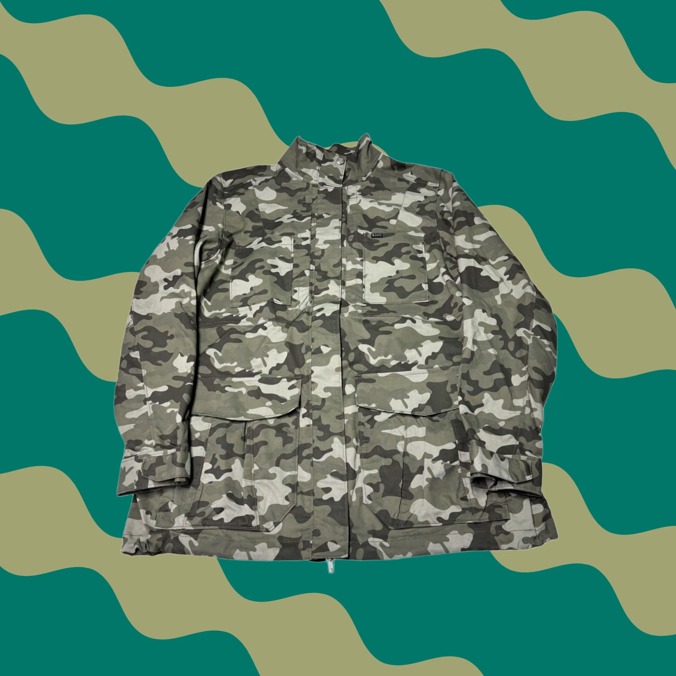 Vintage 5.11 Womens Jacket XL Surplus Camo Green Utility Field Coat 68001CM-419 Size XL / US 12-14 / IT 48-50 - 1 Thumbnail